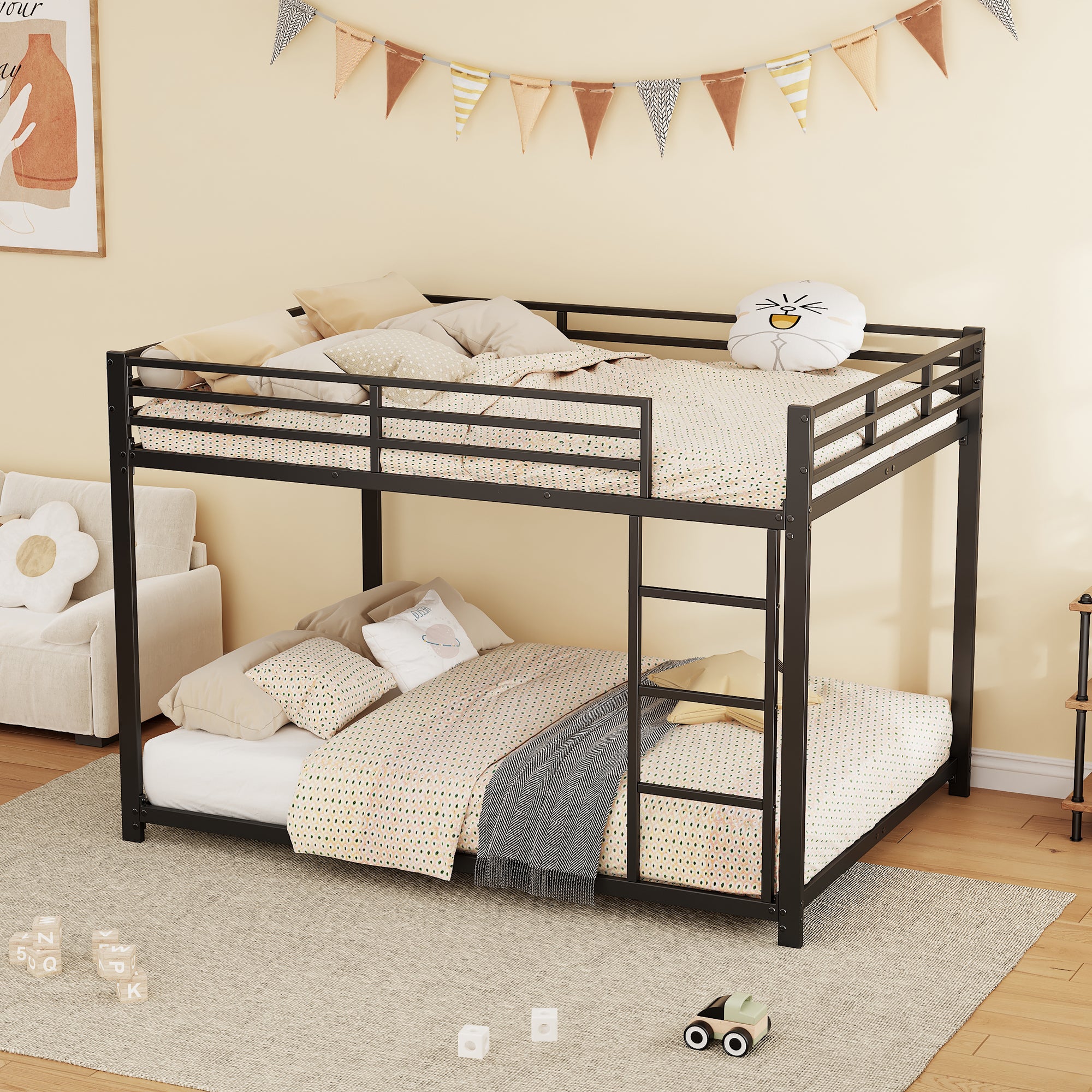 Children's Bunk Bed 140x200 Classic Style Iron Black
