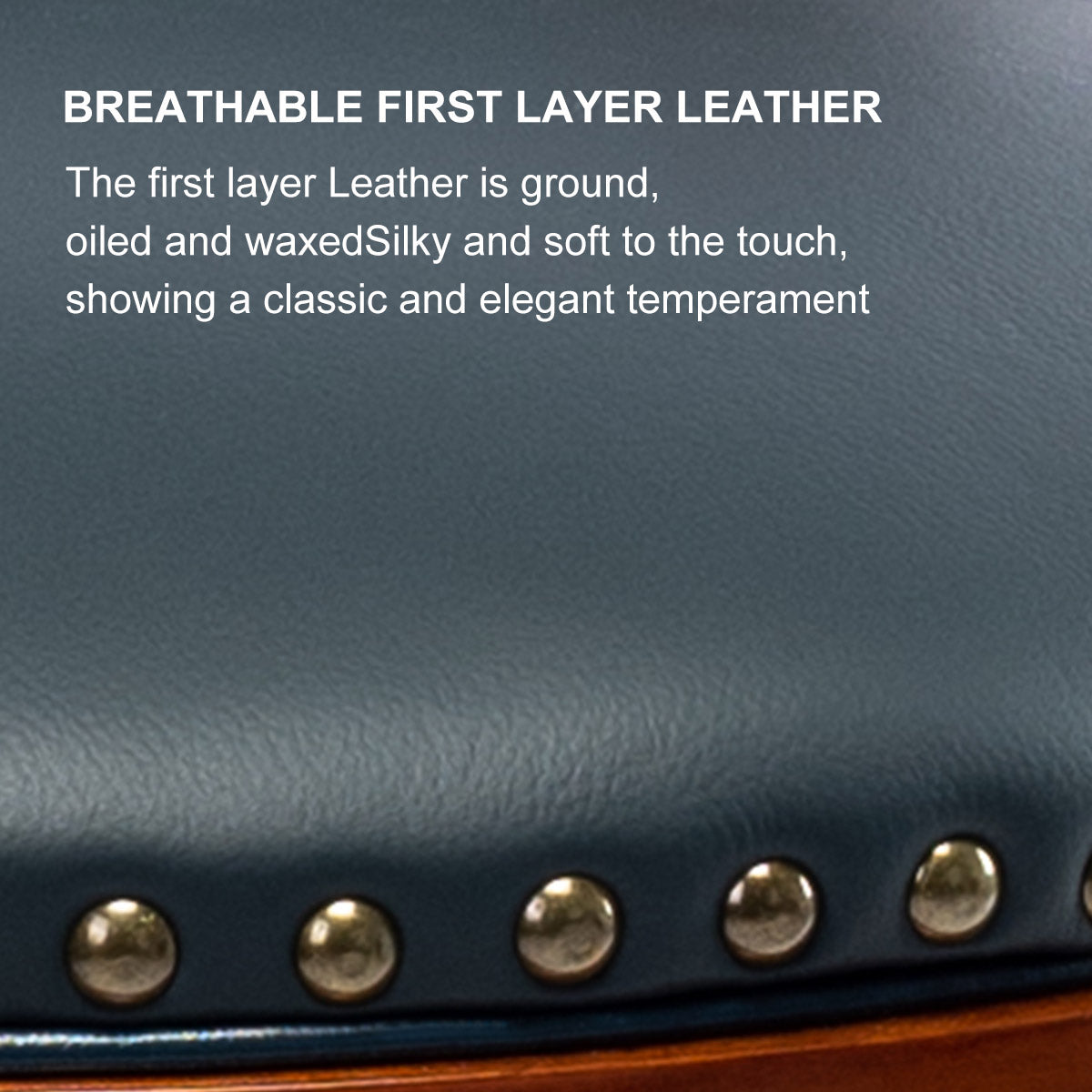 Bar Stools, 360 Degree Swivel with Backs, Bar Height, Cow Top Leather Wooden