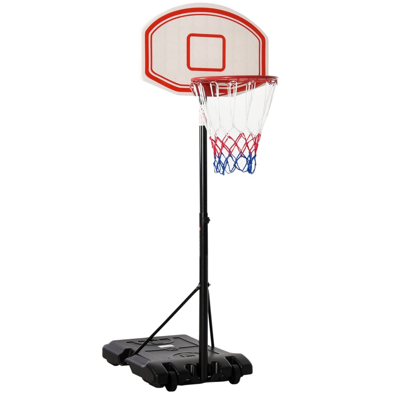 Outdoor Basketball Hoop, Adjustable Portable, Black White