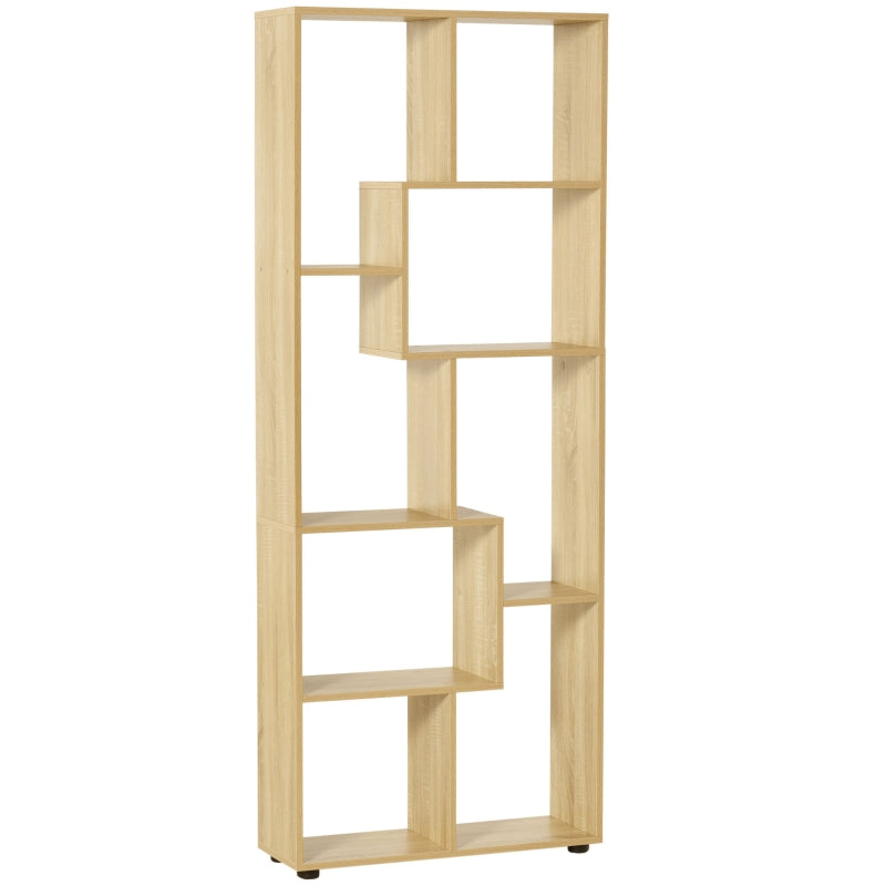 8-Cube Bookcase Tall Display Storage Shelf Natural Engineered Wood