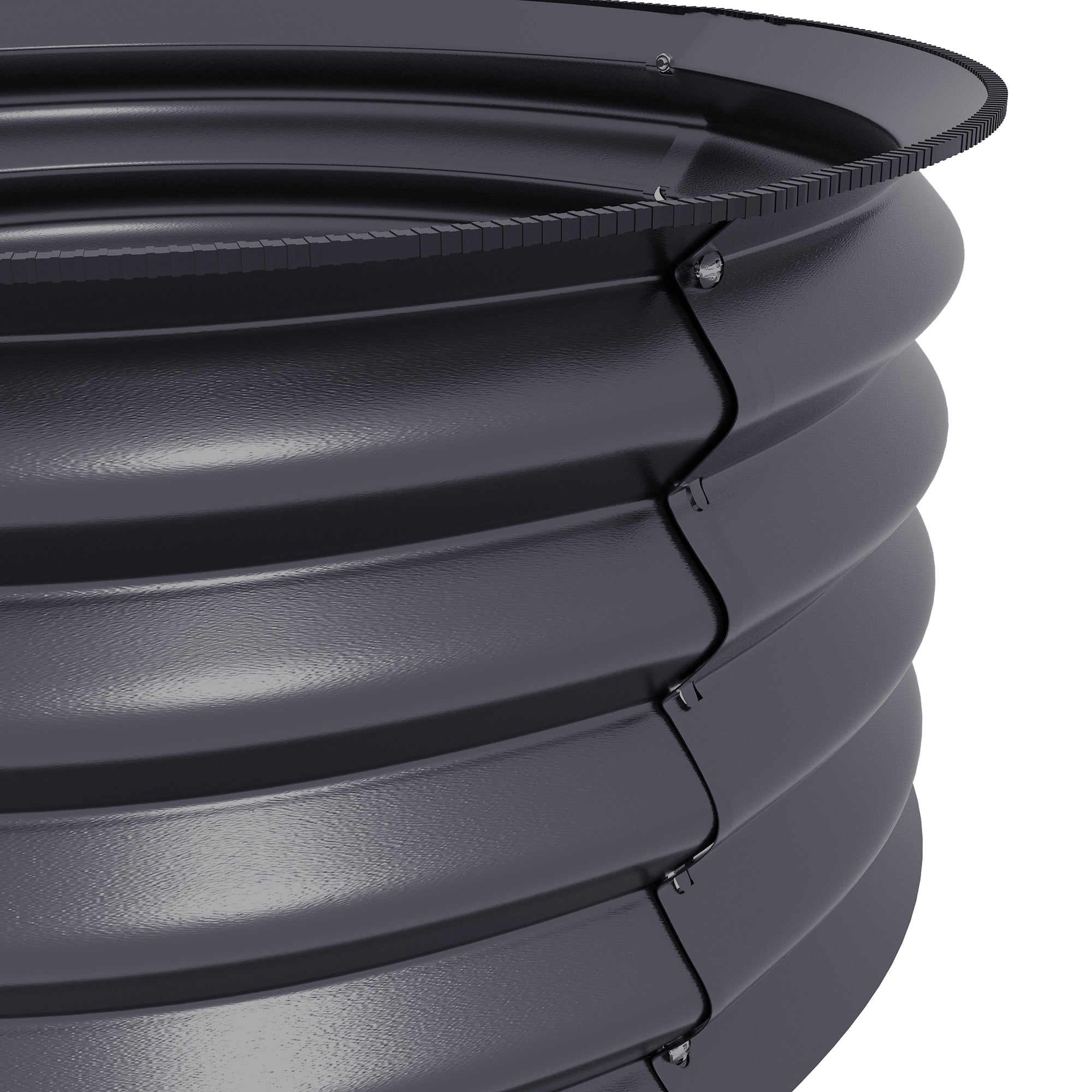 Raised Garden Bed, Metal Planter Box with Safety Edging, Dark Grey