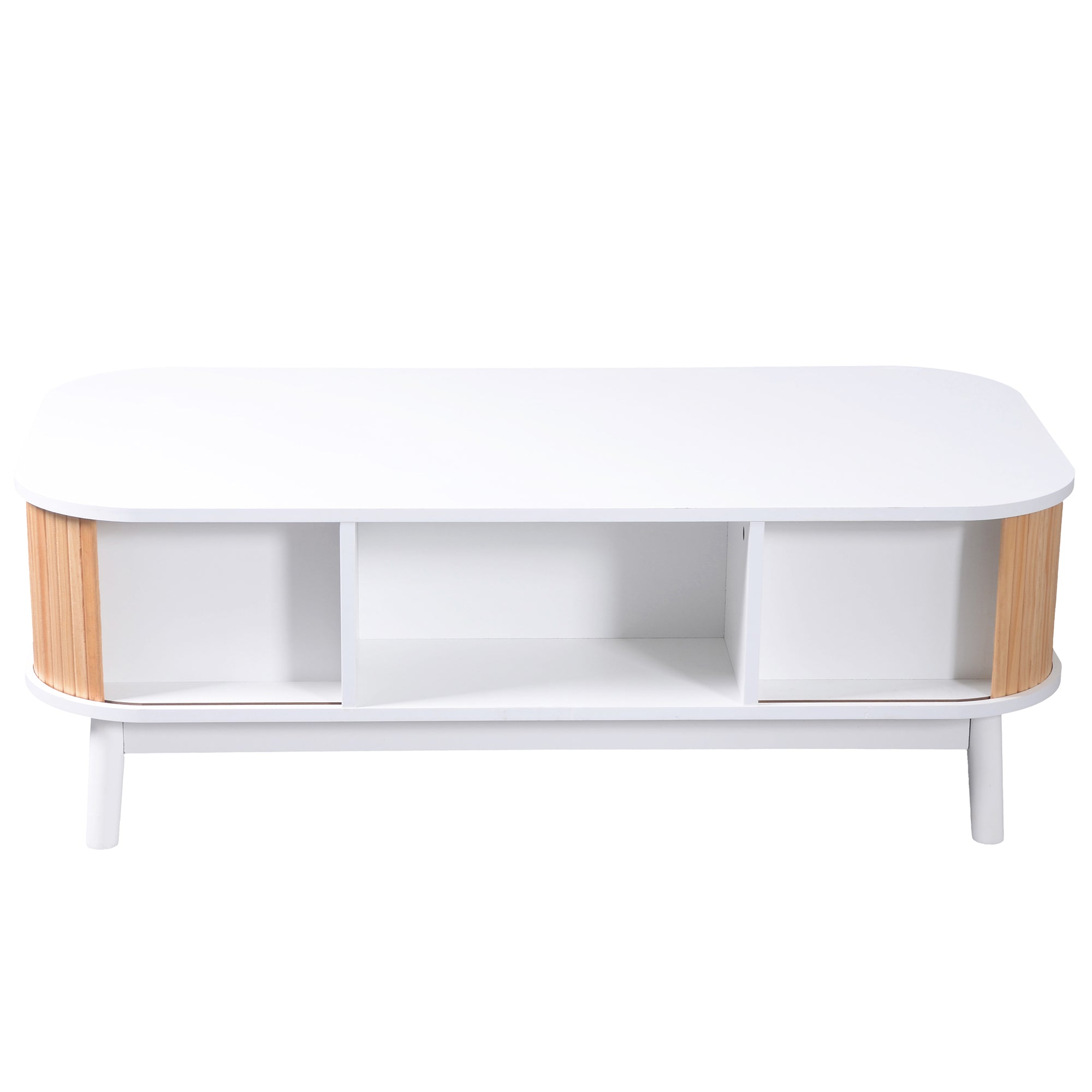 Coffee table rattan, drawers with rattan and solid wood slats, solid wood legs, natural country style.