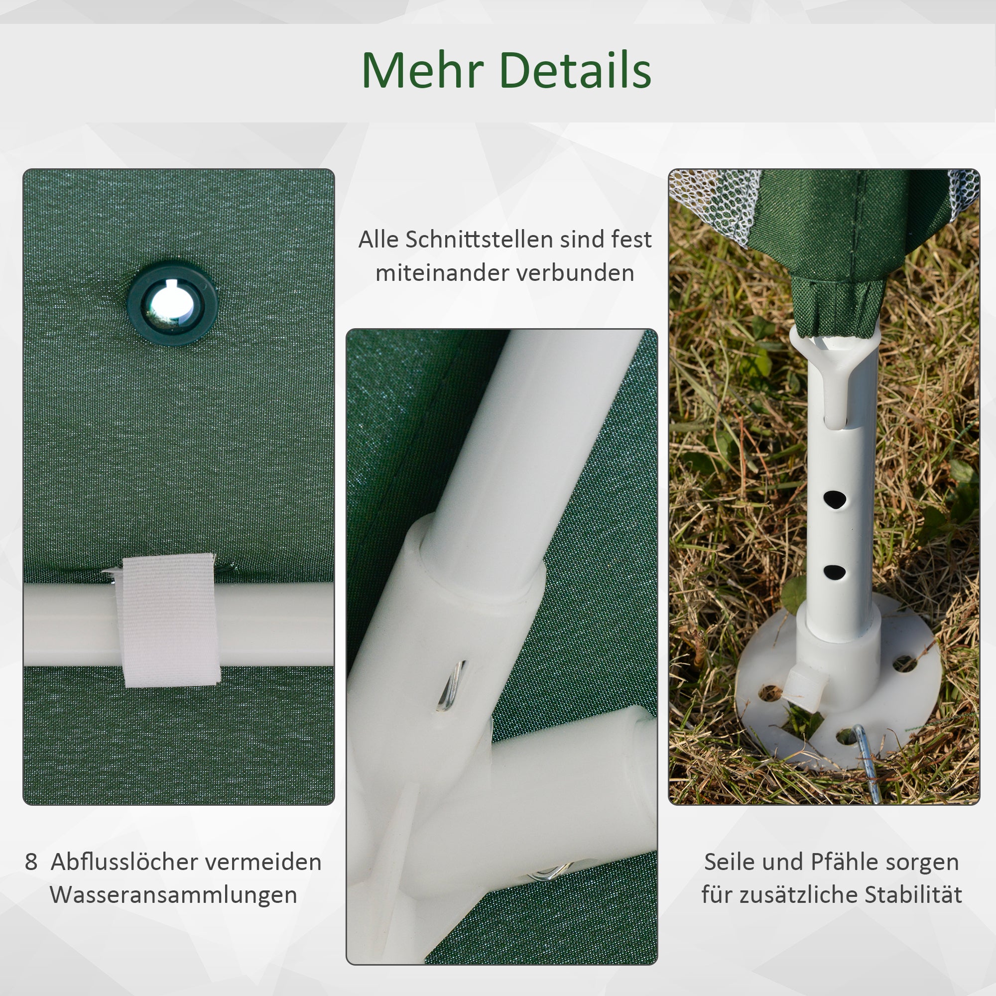 Garden Gazebo Marquee 3x3 m Weatherproof Mosquito Net, Metal & Polyester, Green