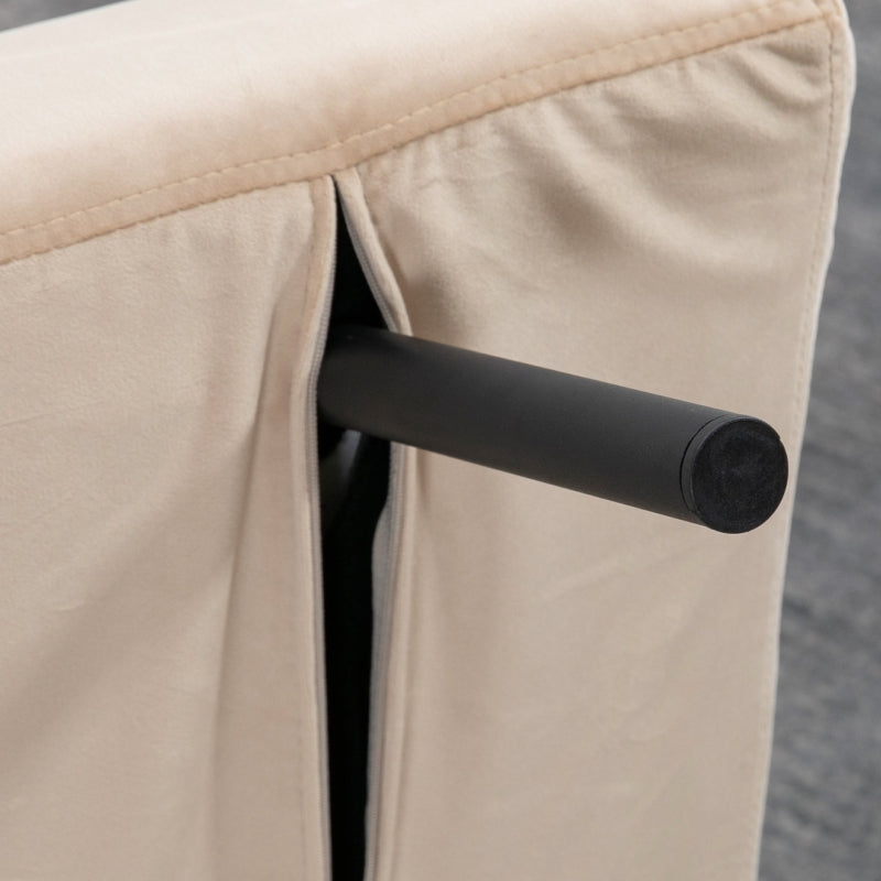 4-in-1 Single Chair Bed with Pillow, Velvet-Feel Beige