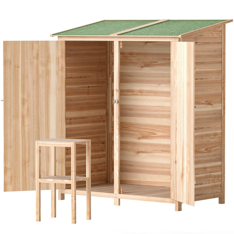 Tool Shed with Side Table, 140x75x157cm, Fir Wood