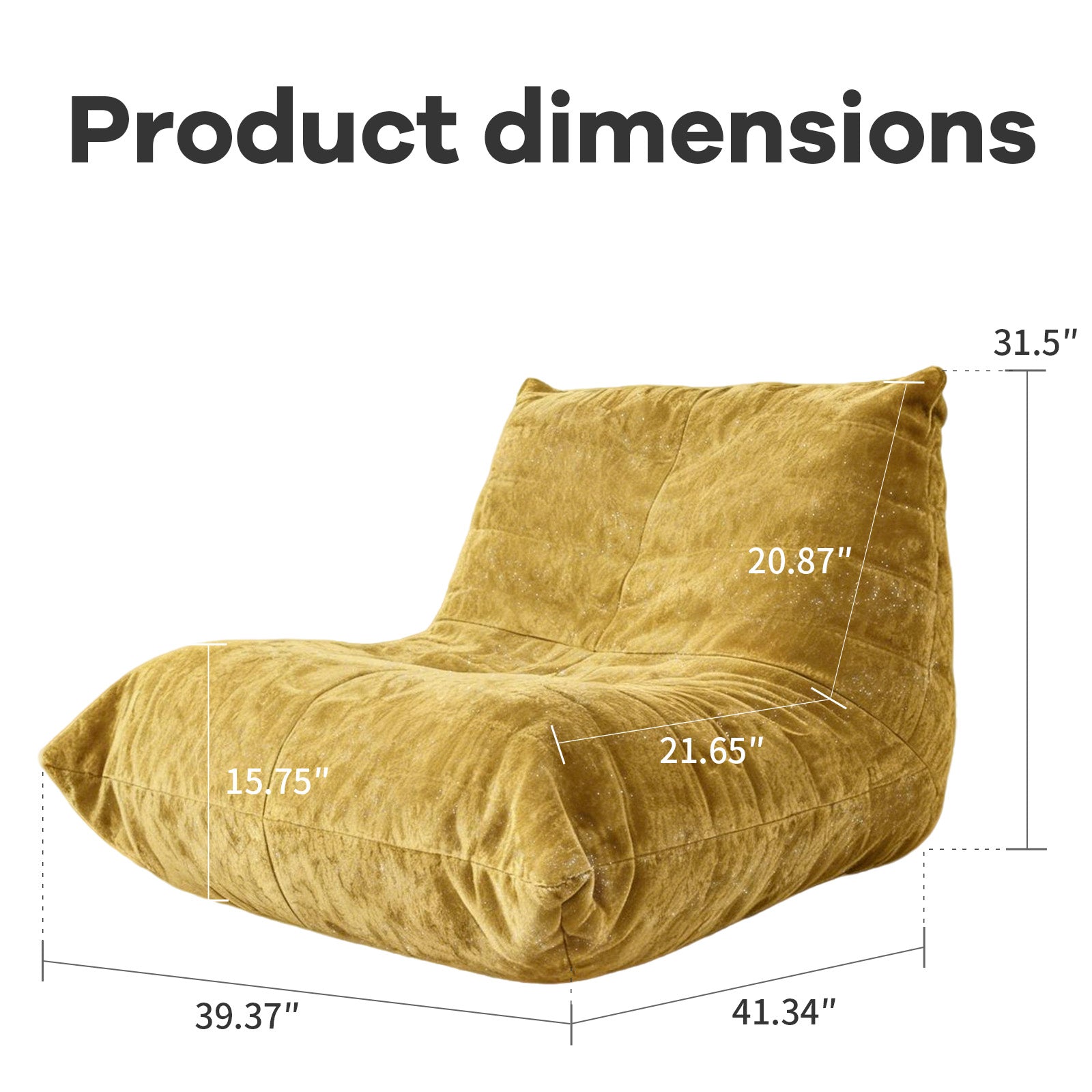 FTMMC-HUANGSE Bean Bag Chair 5-Way Support, Yellow