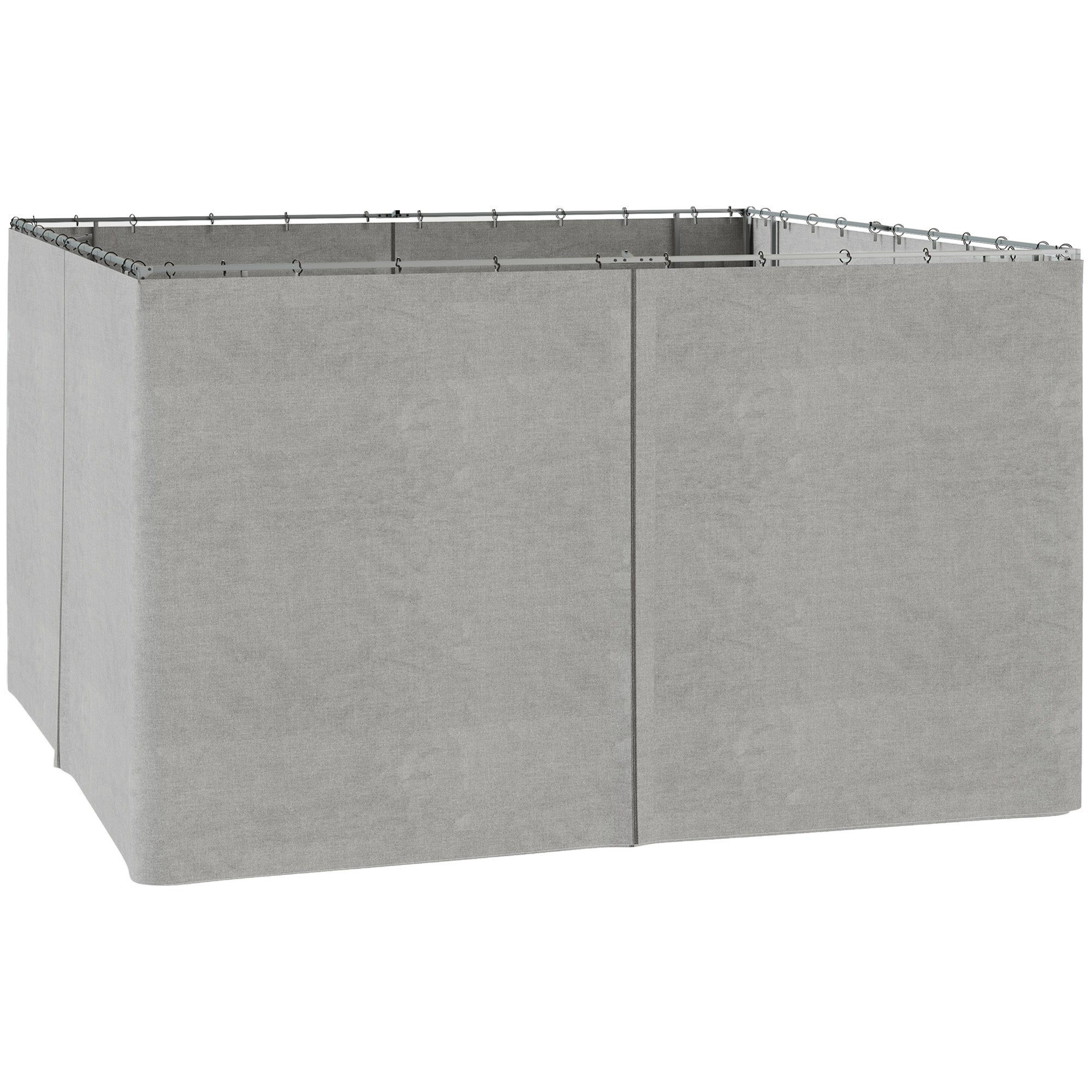 4 Pack Replacement Gazebo Curtains Privacy Panel 3 x 4m Outdoor Shelter Light Grey