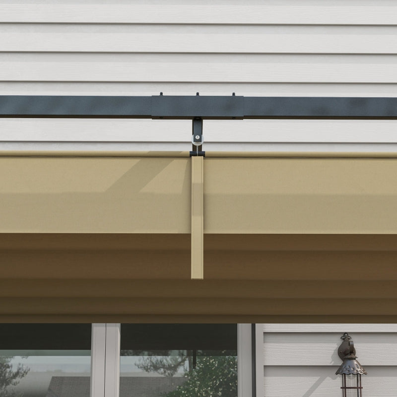 4 x 3m Metal Pergola Retractable Roof Garden Gazebo, Khaki