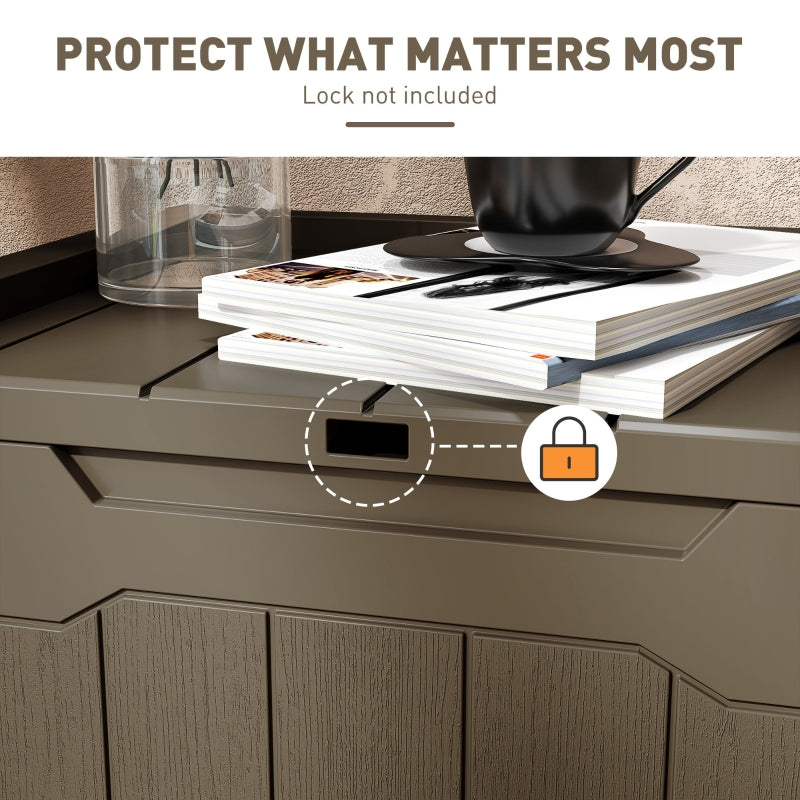 107 L Storage Chest with Lid - Dark Brown Plastic