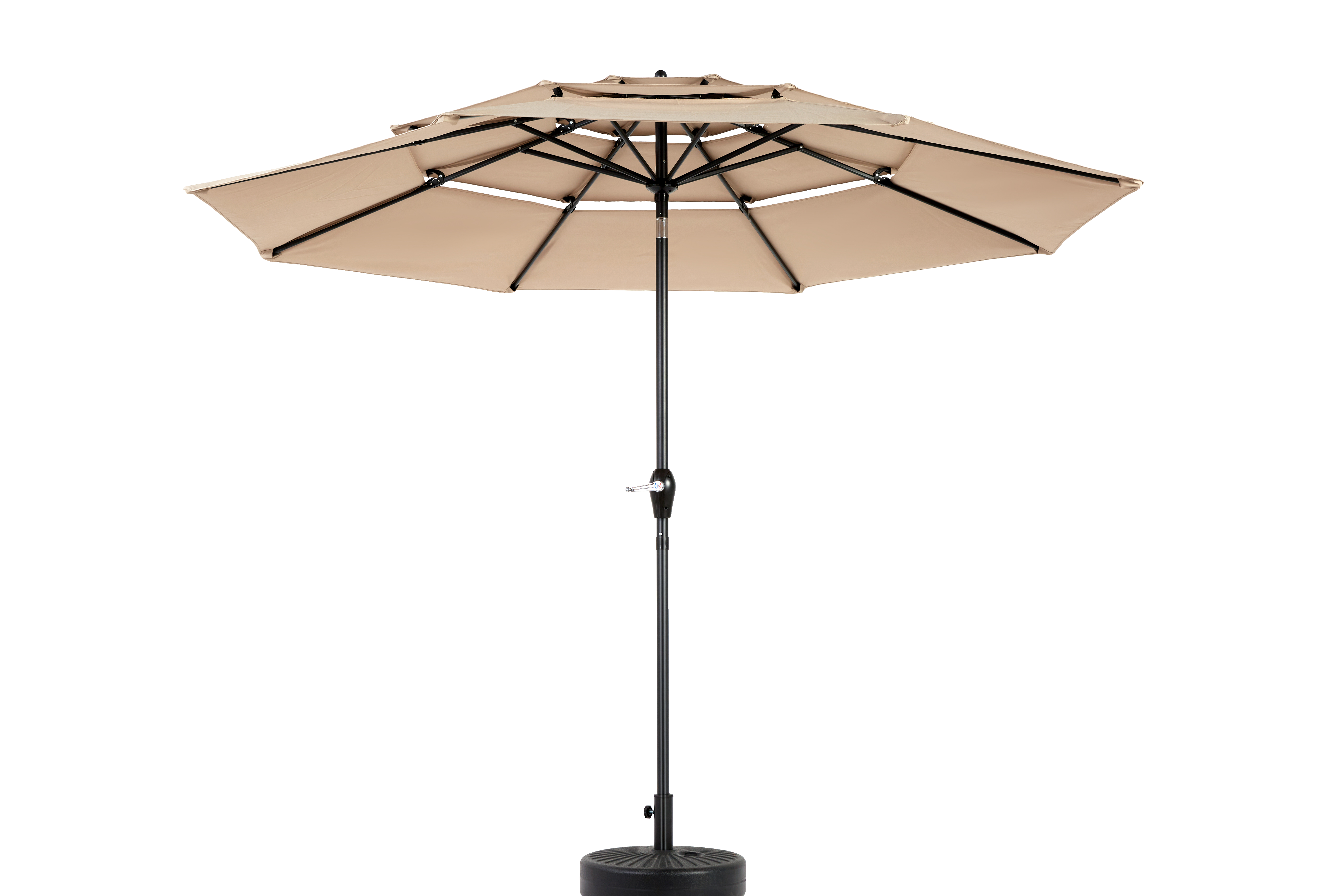 Outdoor Umbrella 14.8 Ft Double Sided Rectangular Large with Crank, Khaki