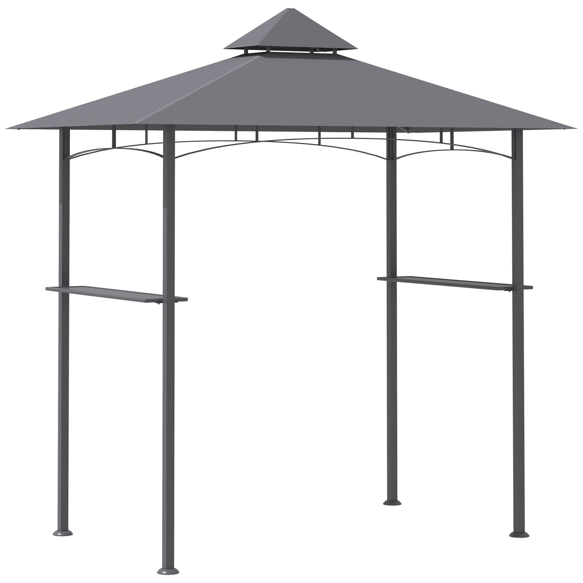 Barbecue Pavilion, Garden Tent Flame-Retardant Double Roof, Grey