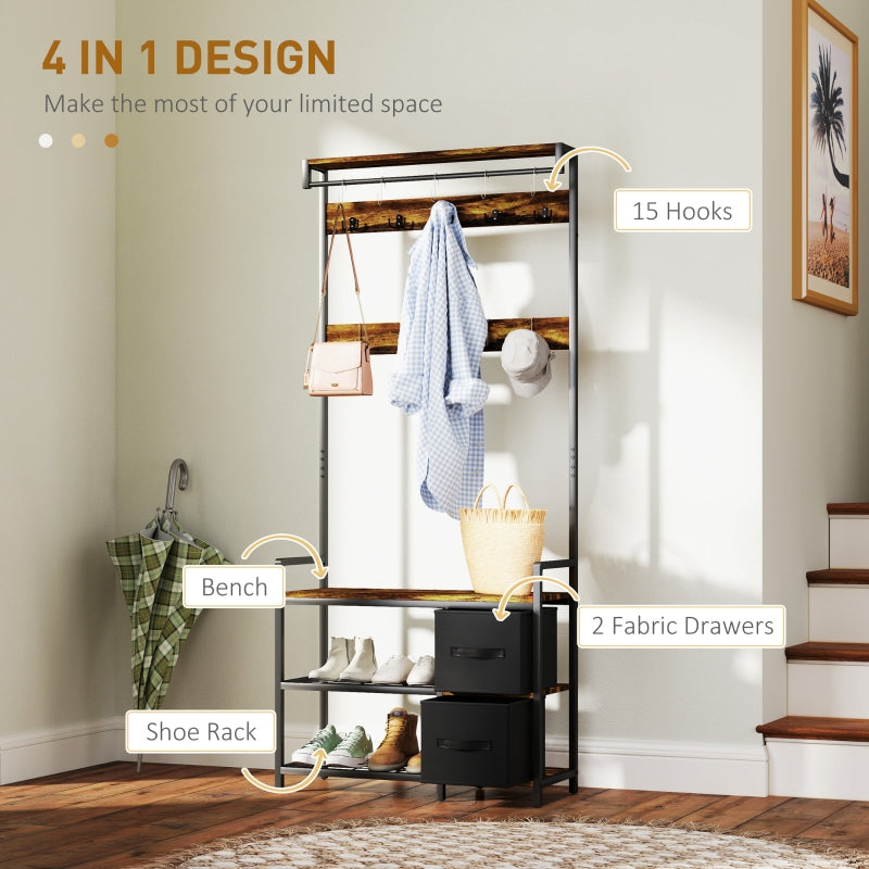 Hallway Tree, Industrial Multi-Use, Brown/Black