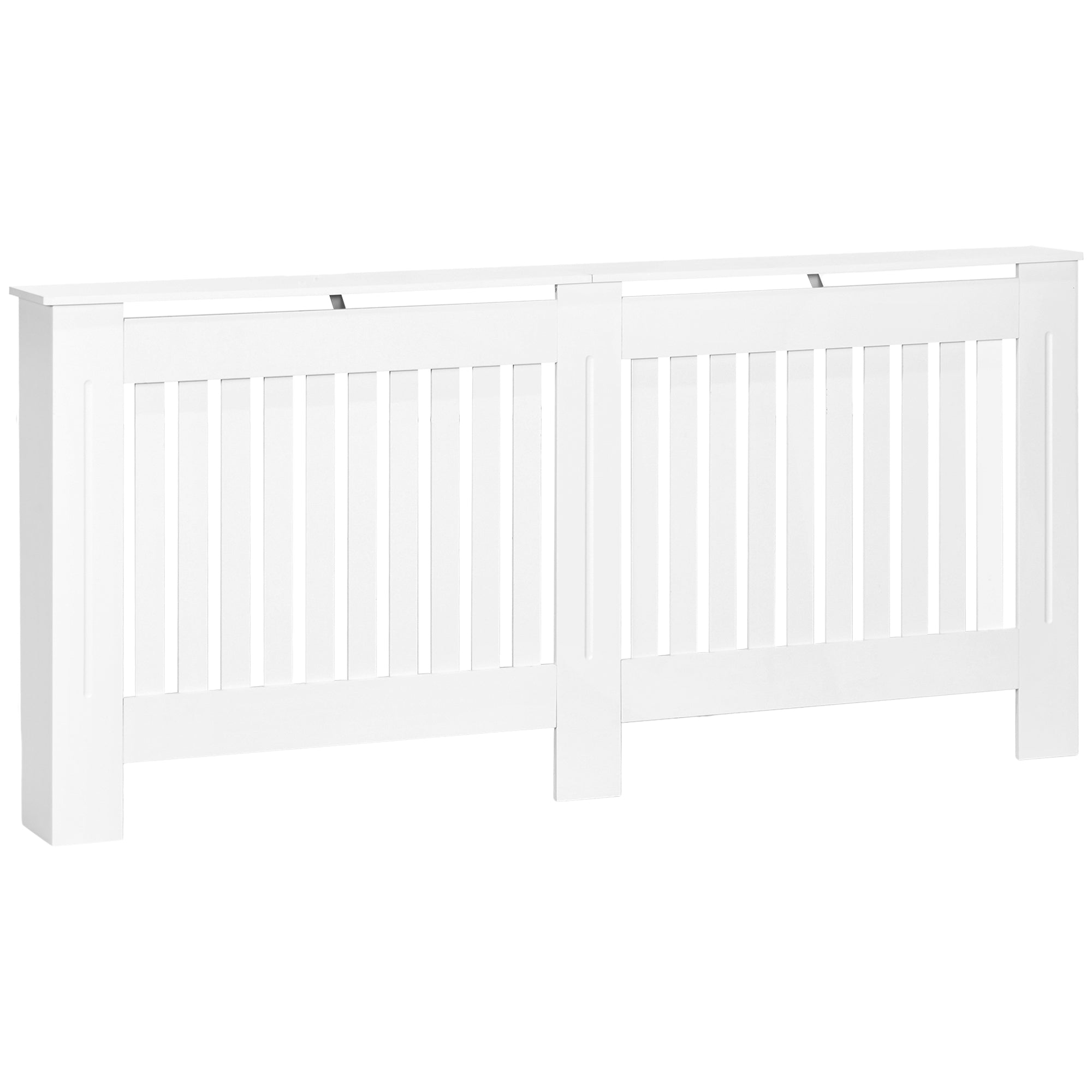 Slatted Radiator Cover Cabinet Lined Grill White MDF