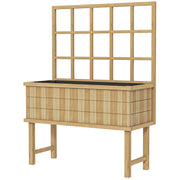 Wooden Garden Planter, with Trellis - Natural