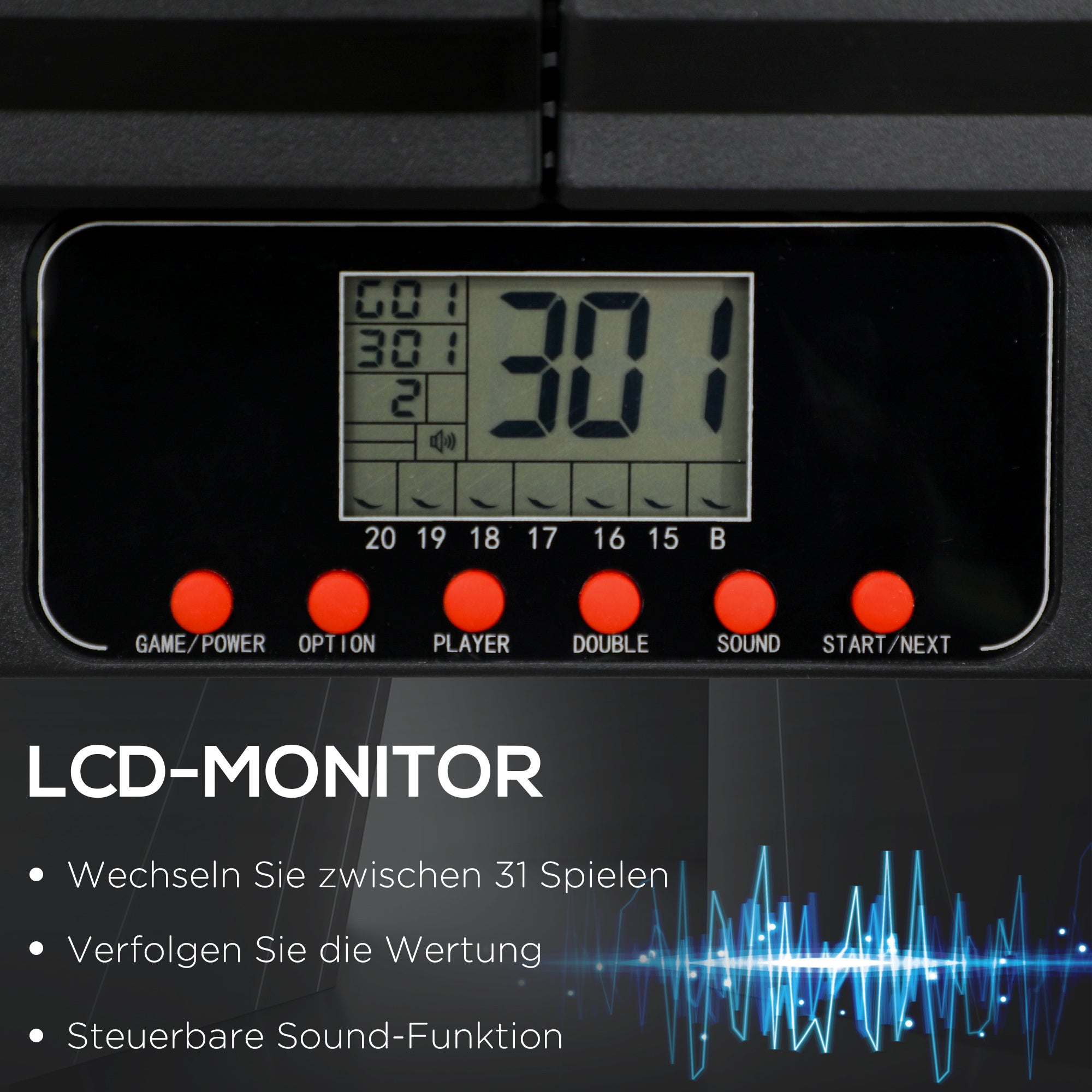 Electronic Dartboard, 12 Darts LCD Display for 8 Players, Plastic