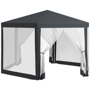4M Hexagon Gazebo Netting Party Tent Patio Canopy Dark Grey