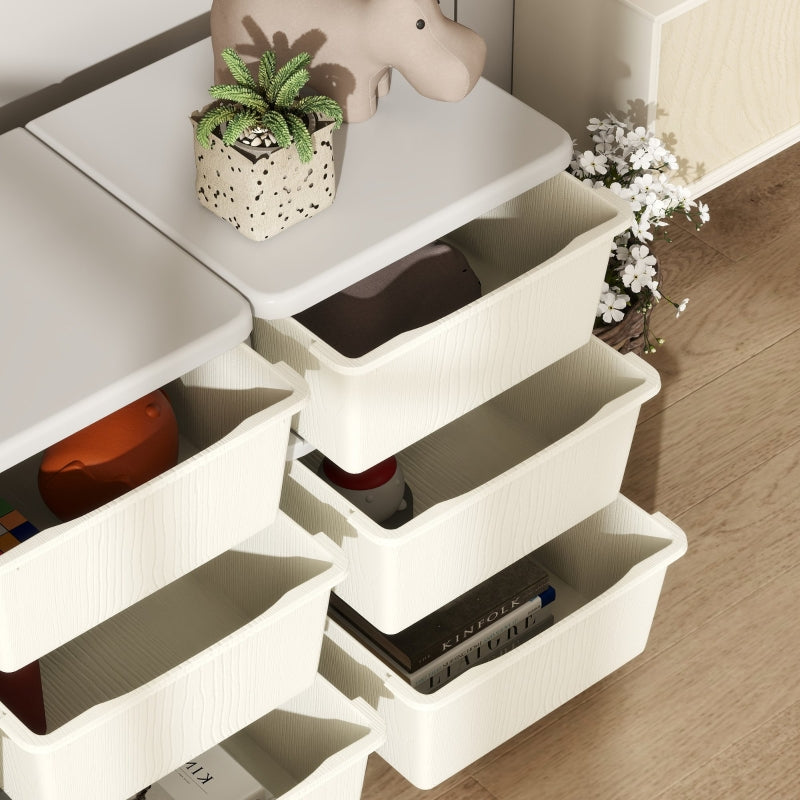Kids Storage Unit Nine Drawers Cream