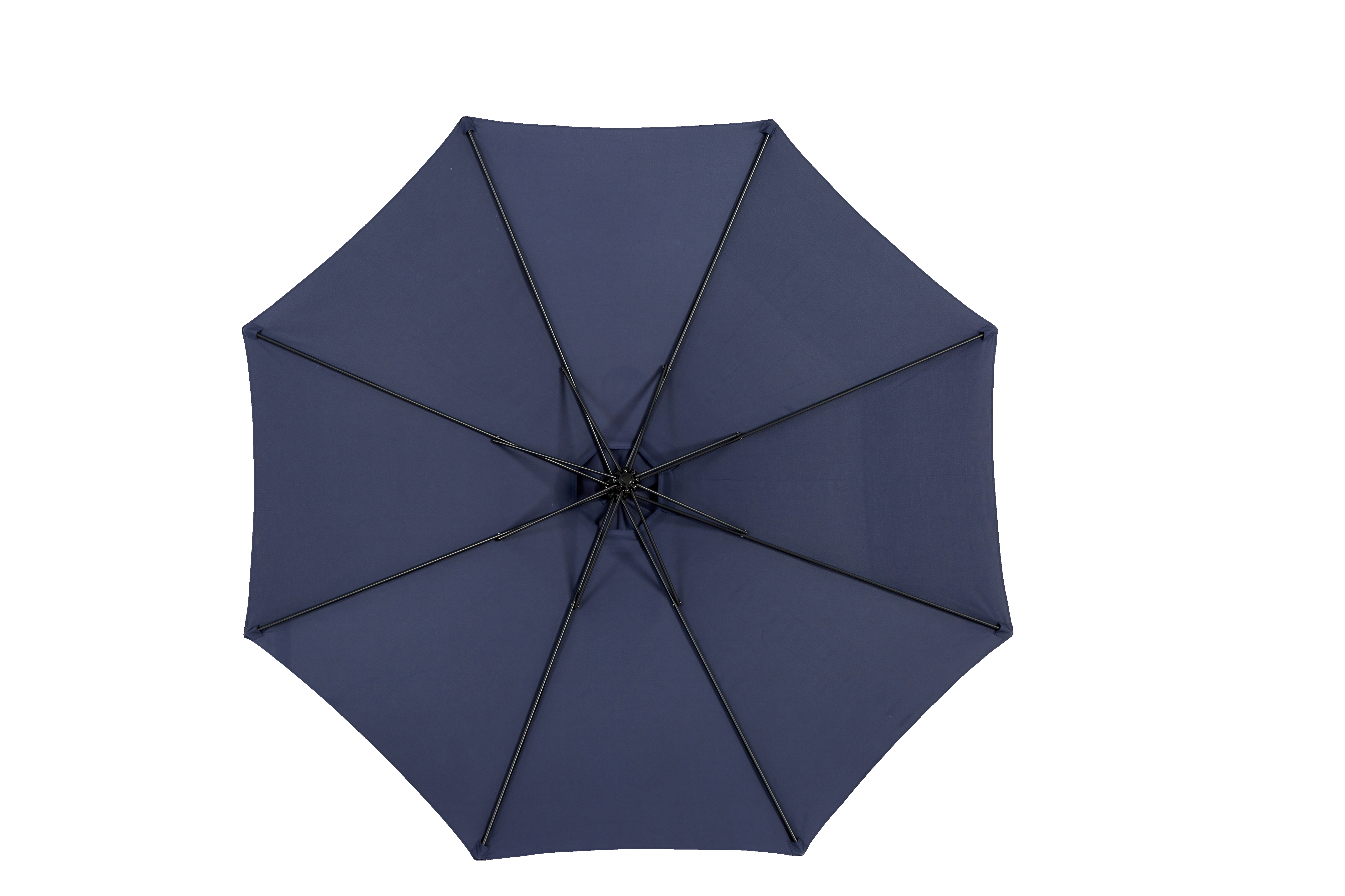 Outdoor Umbrella Rectangular 14.8 Ft Double Sided with Crank, Navy Blue
