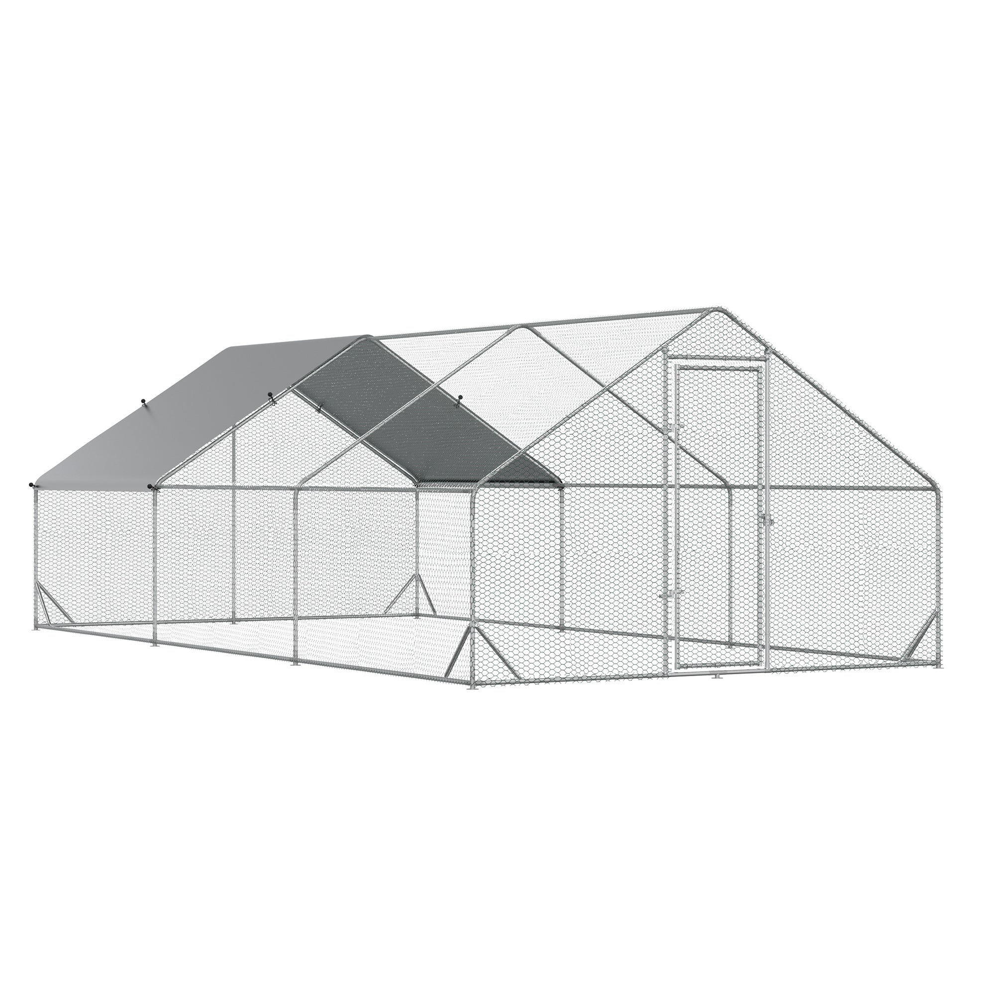 Chicken Coop, 3x6x2m XXL Outdoor, Steel
