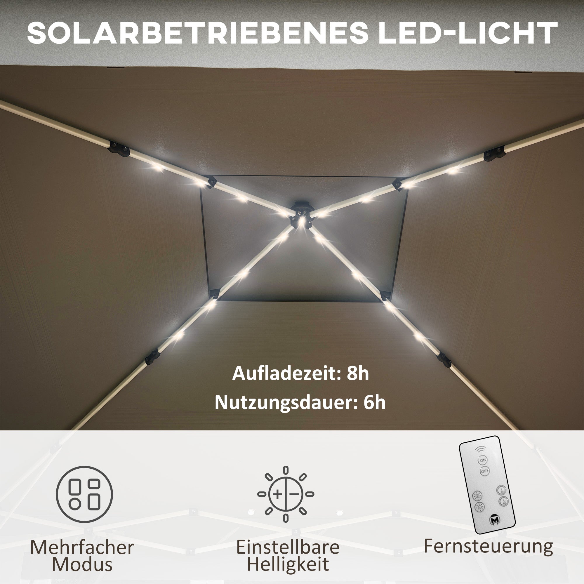 Folding Pavilion 3x3m LED Lighting Double Roof Net Curtains Dark Grey