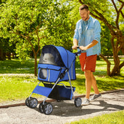 Dog Cart Pet Stroller Jogger Trailer, Foldable Lightweight, Blue