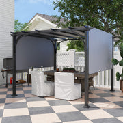 Outdoor Pergola 3 x 3m with Adjustable Canopy, Grey
