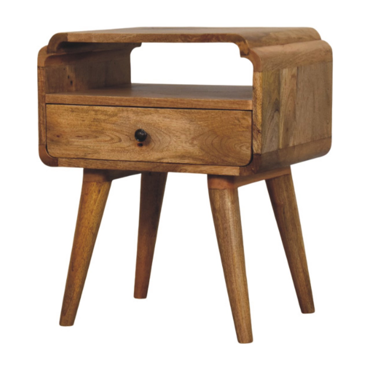 Newton Nightstand, Solid Wood, Oak-ish Finish