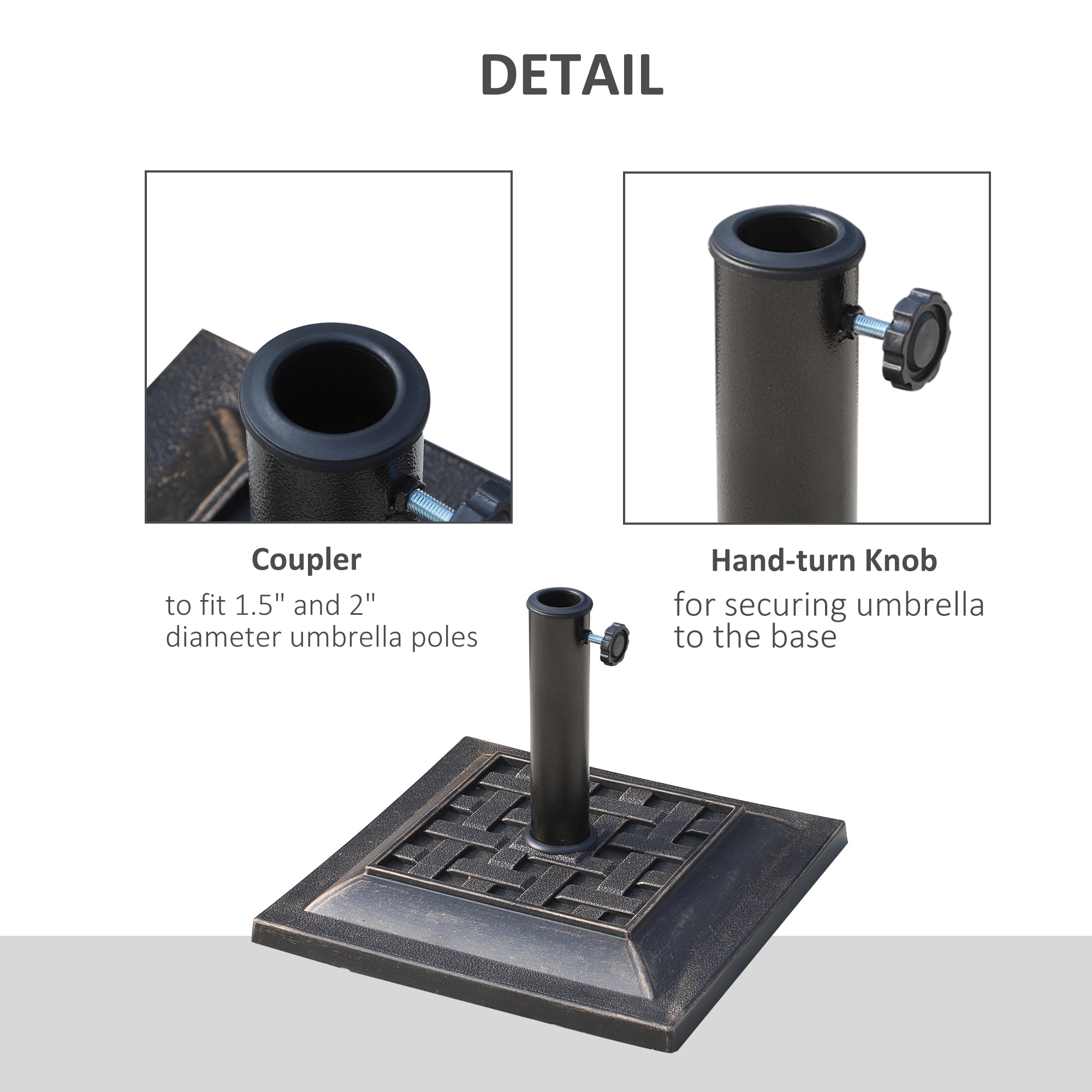 Parasol Base 9kg Stable & Weatherproof Polyester Resin Bronze