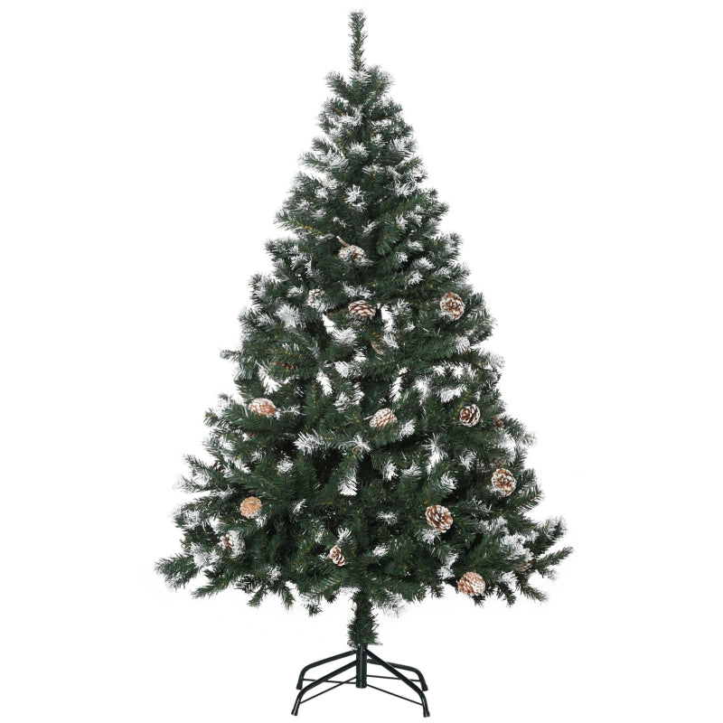 Artificial Christmas Tree, Snowy Tips, Fireproof, 150 cm