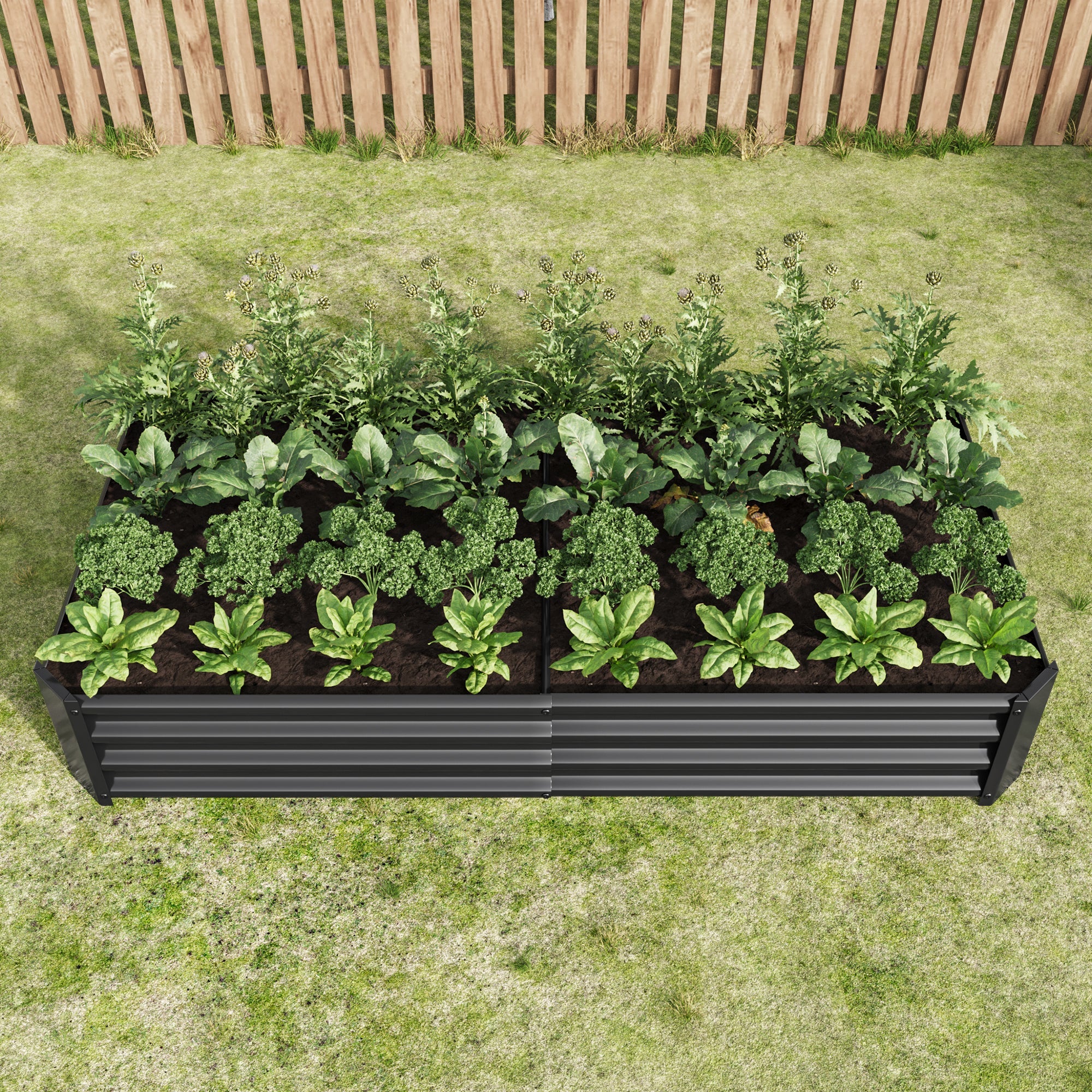 Raised Bed Metal Plant Bed for Garden, Robust Sheet Steel with Rust Protection Anthracite