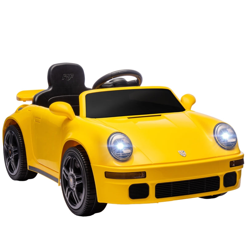 Children's Electric Car with Remote Control, MP3 Player and LED Lights, Yellow