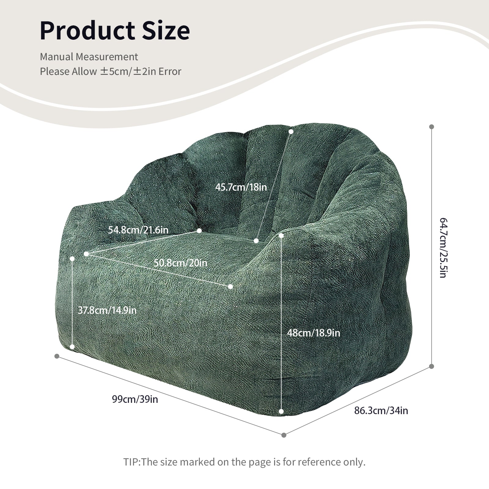 Ergonomic Round Bean Bag Chair Full-Body Contouring