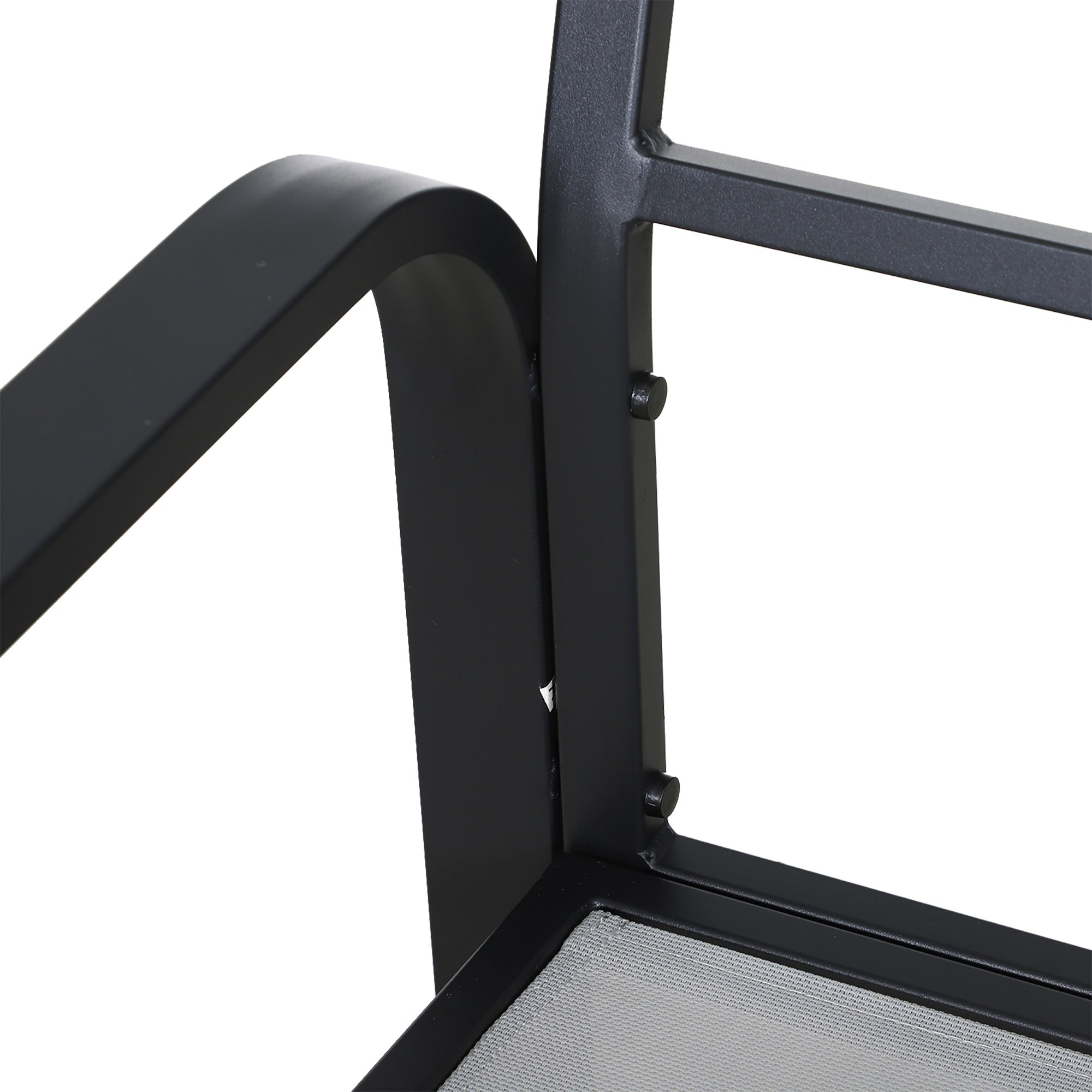 4pcs Garden Sofa Set 2 Armchairs 1 Bench 1 Coffee Table Aluminum Frame Black