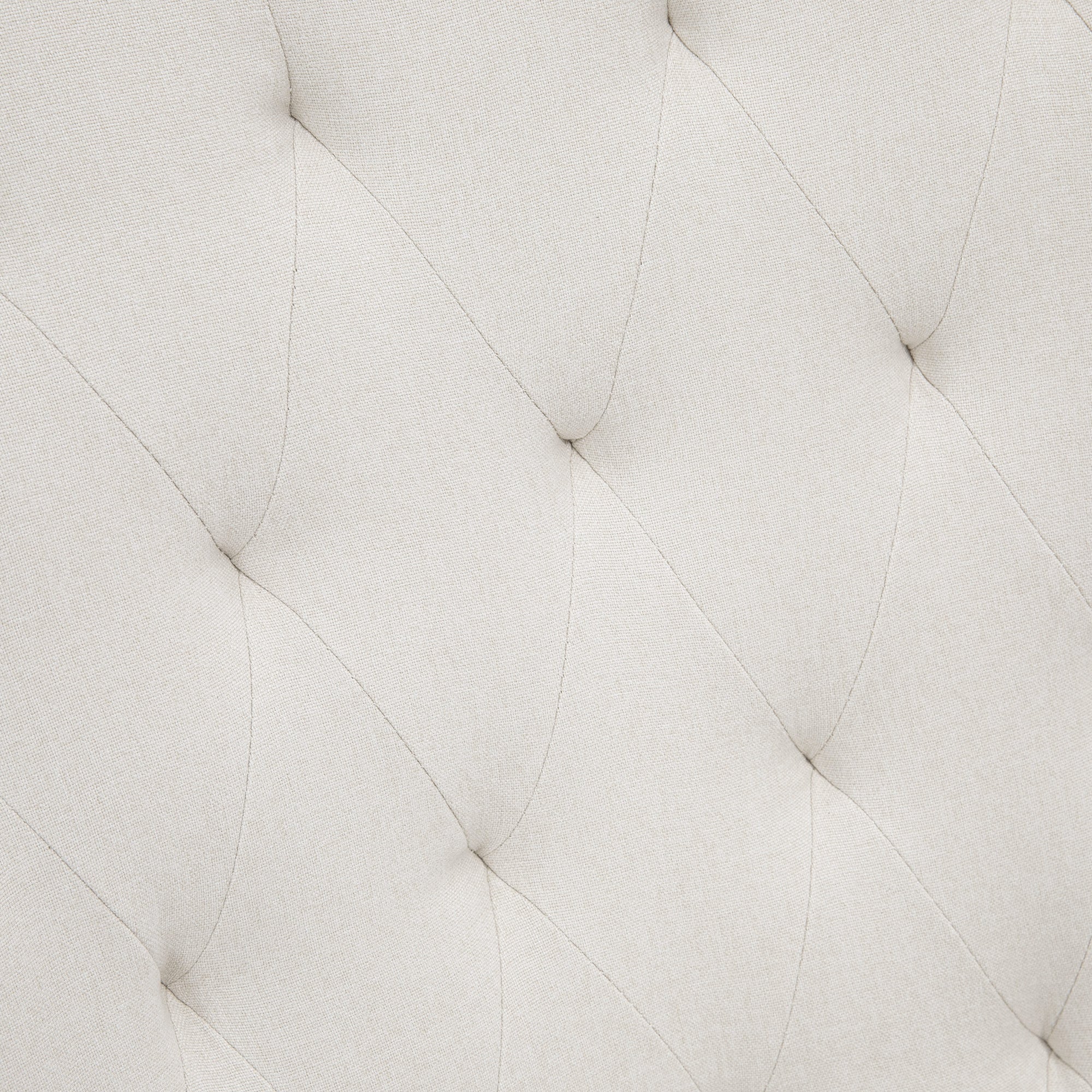 Rocking Chair Recliner Swivel Wooden Metal Frame, Cream-White Linen