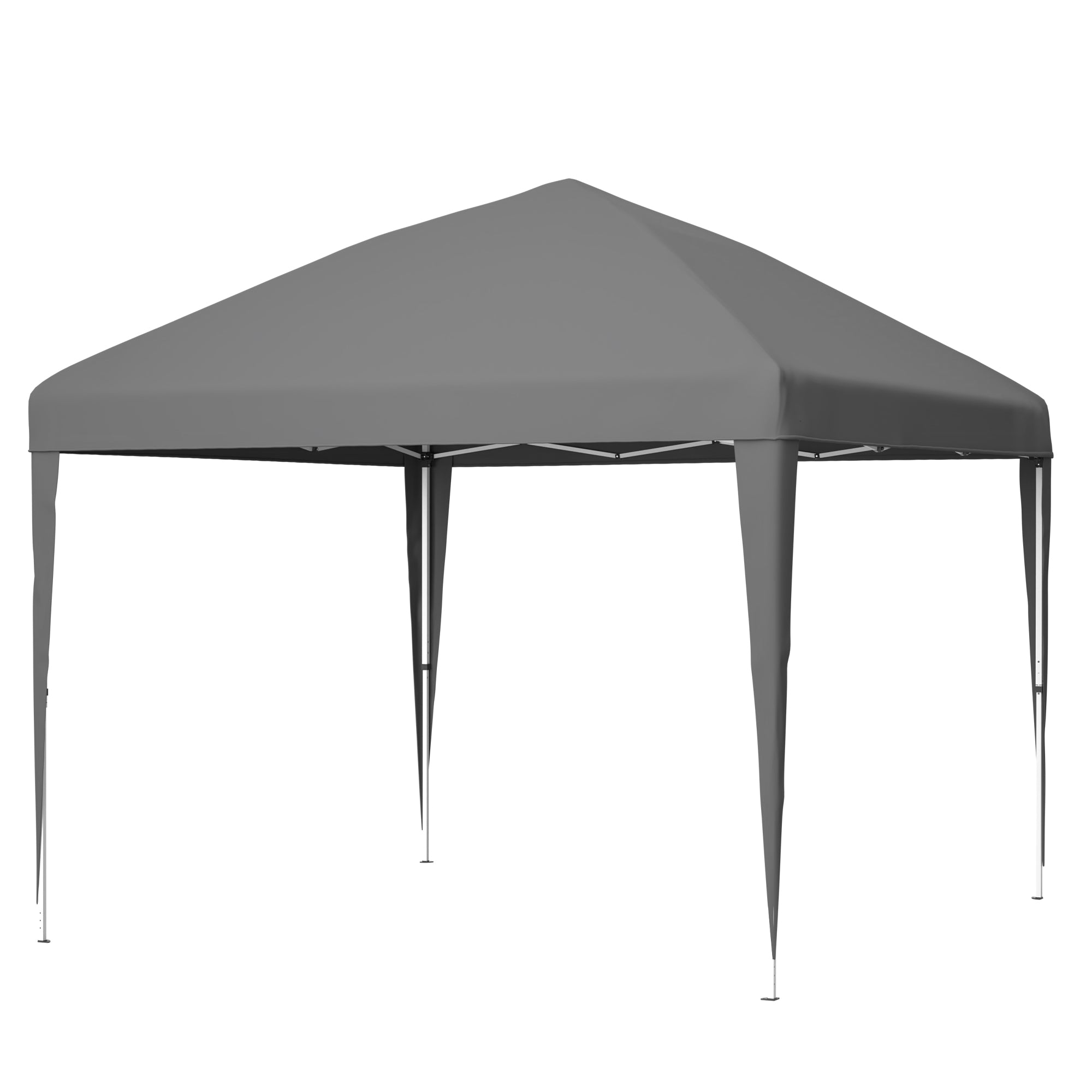 Pop-up Gazebo, Height-Adjustable Folding Garden with 4 Sandbags & Carrying Bag, Gray