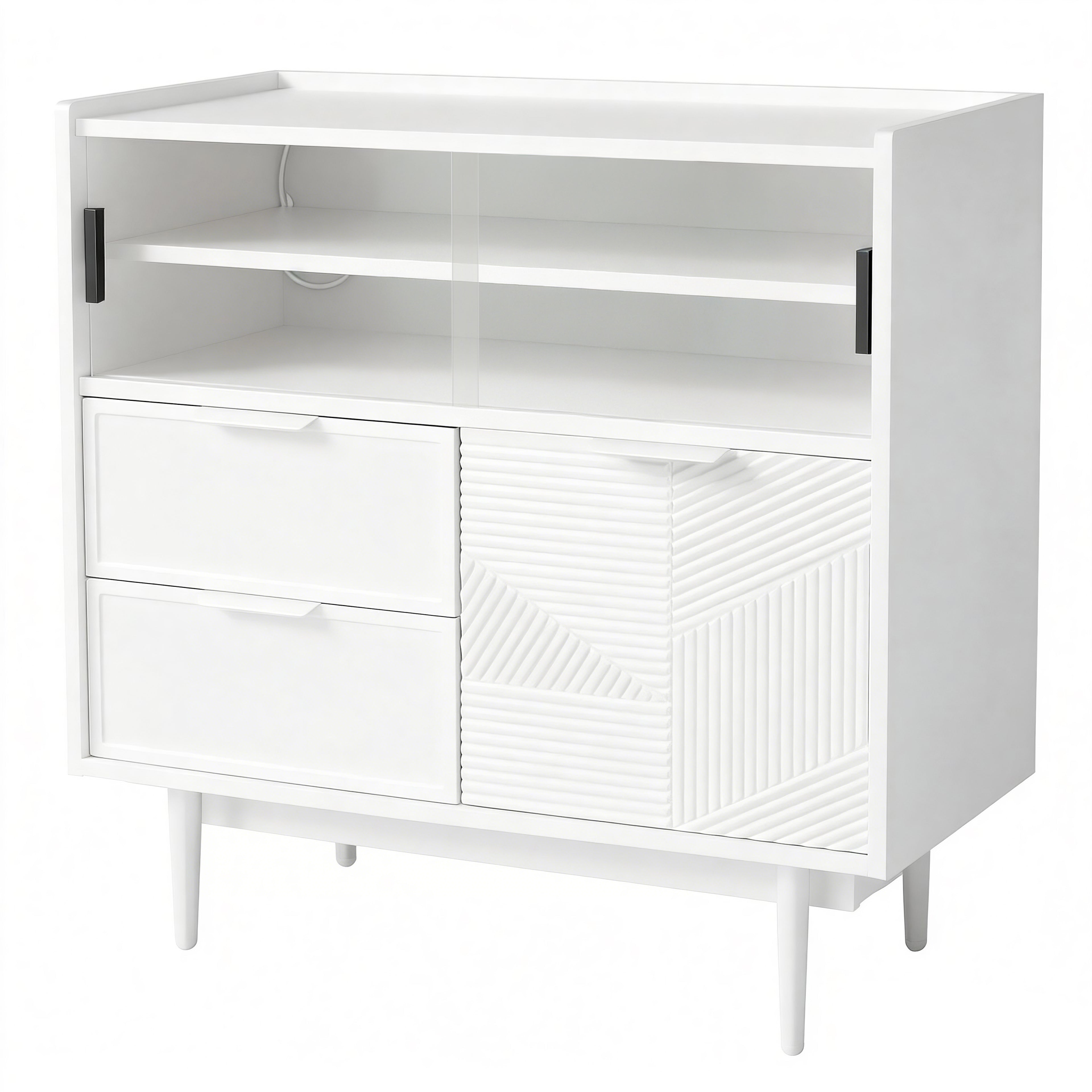 Sideboard 80cm Wide Light Strip Glass Door