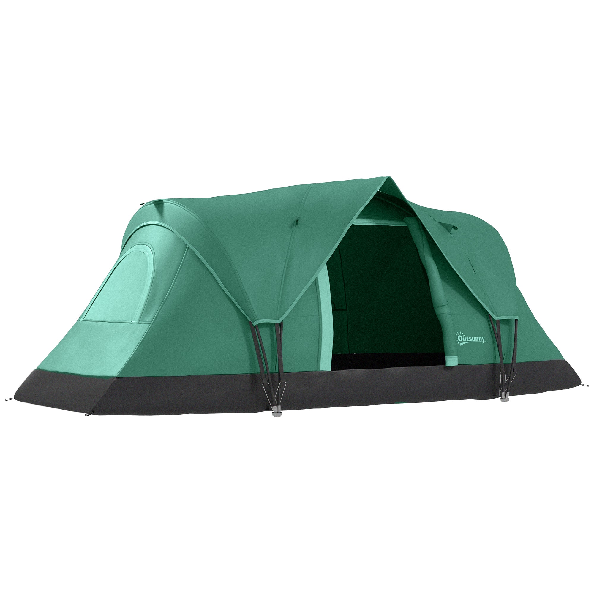Camping Tent 5-6 Person Tunnel Dome 4.55x2.3x1.8m Polyester Army Green/Black