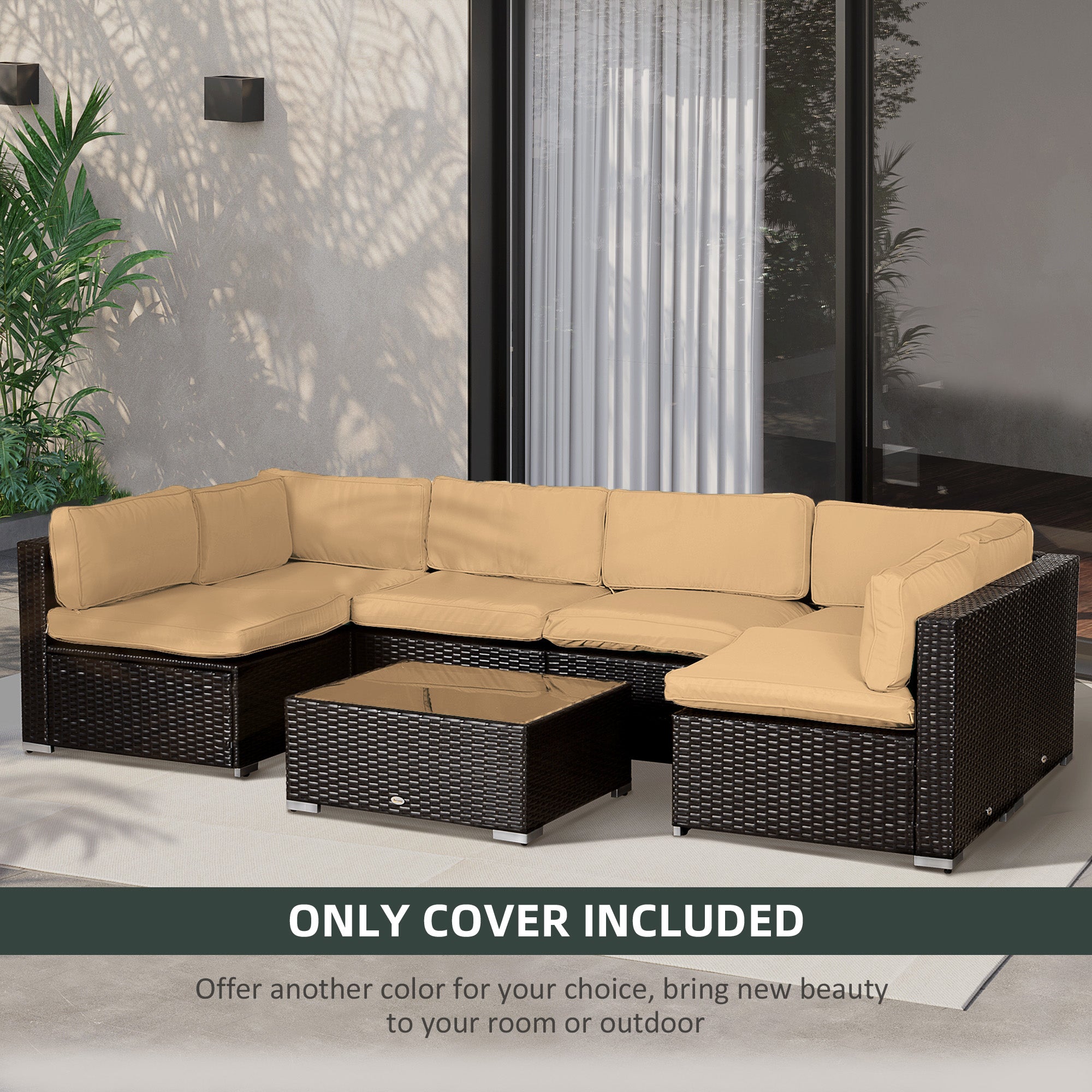 Outdoor Cushion Set, 14 Piece, Beige