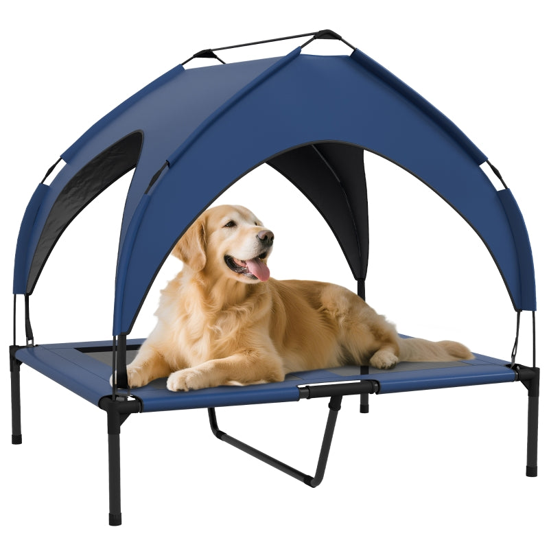 Dog Bed with Roof, Breathable, Water-Repellent, Dark Blue