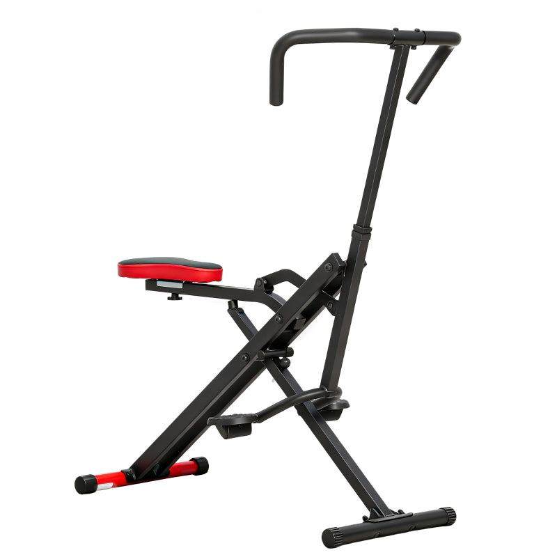 Exercise Machine with Adjustable Pedals and Metal Tubes, Foldable Red