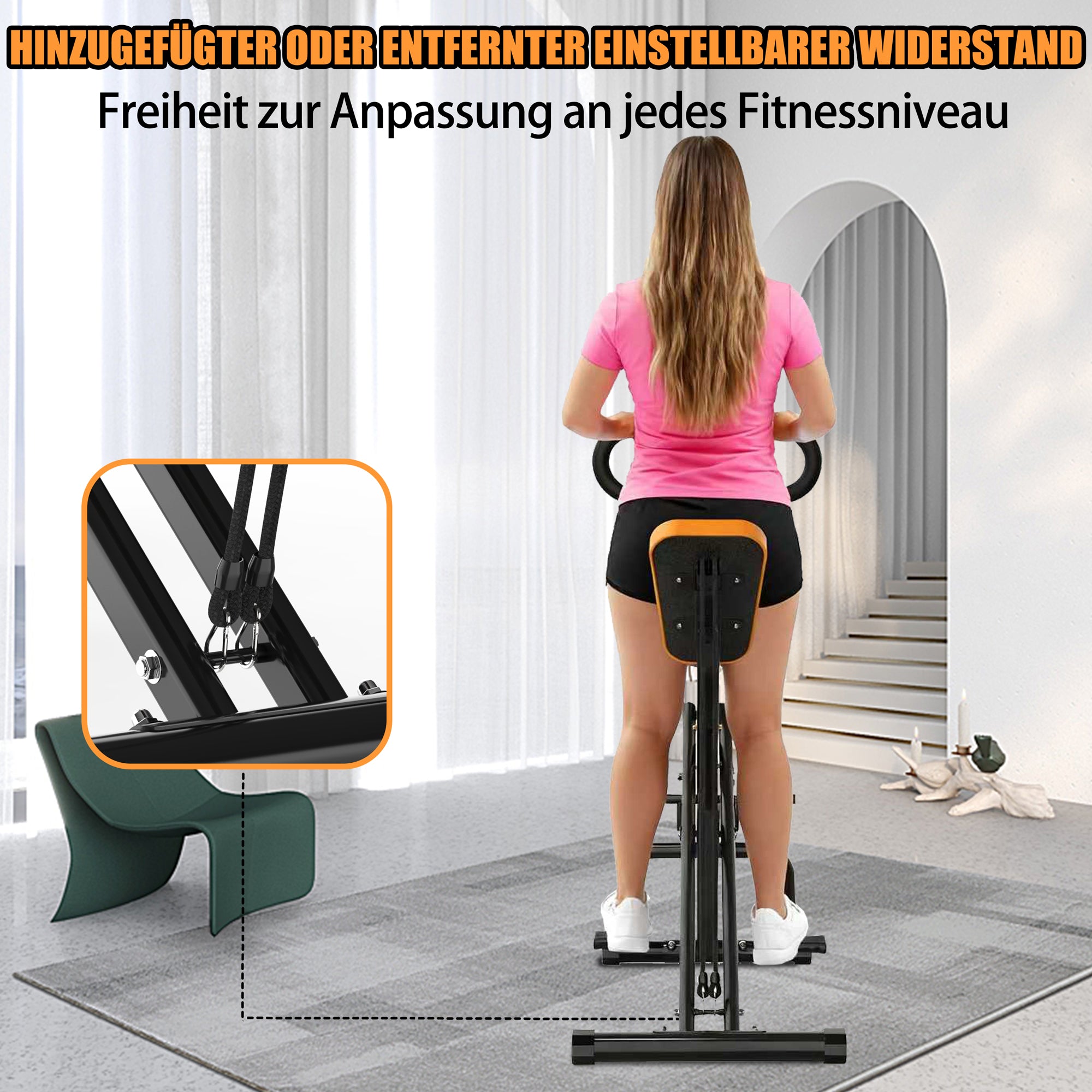 Squat Machine, Foldable Glute Training Trainer with Resistance Bands for Home Use