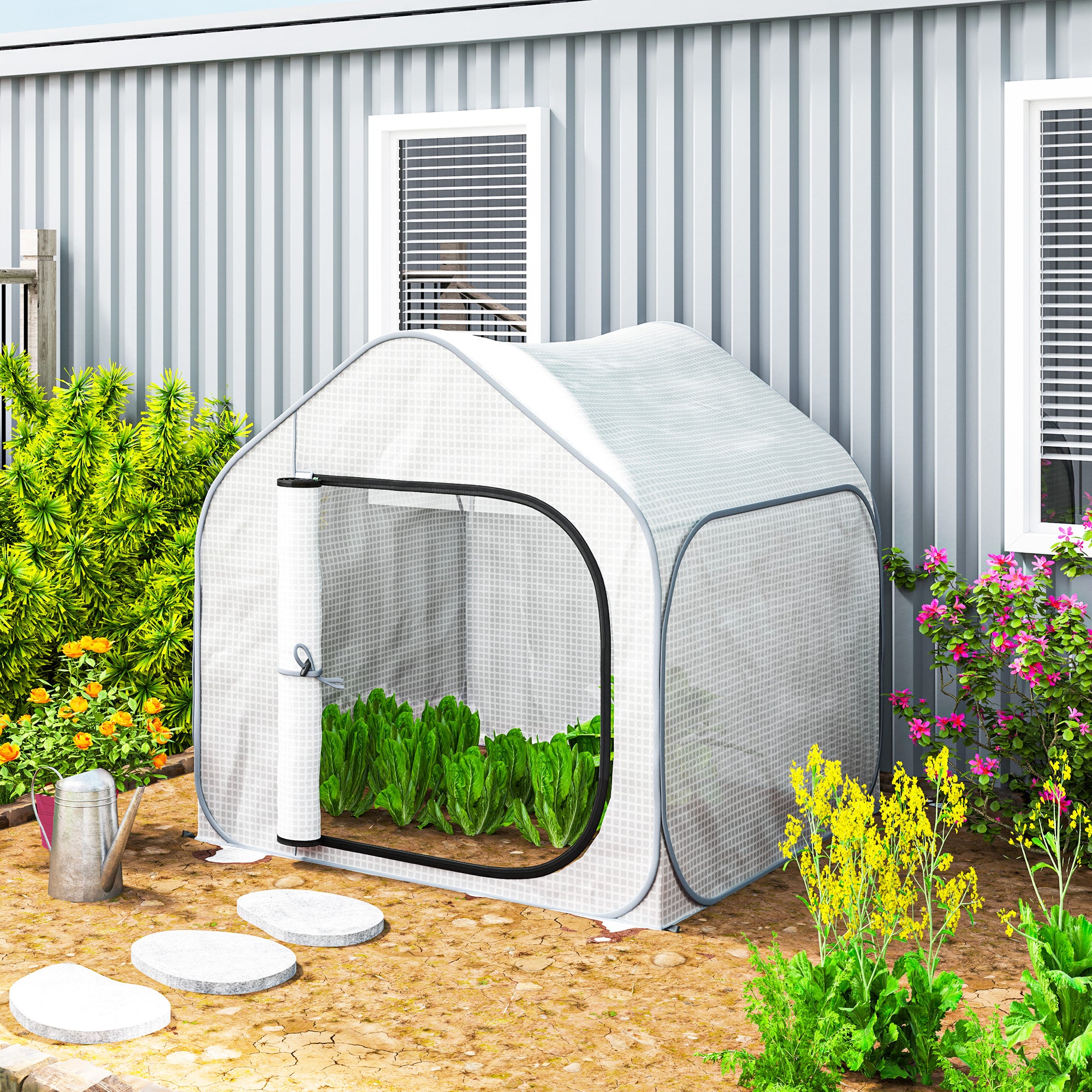 Pop-Up Greenhouse 150 x 148cm White