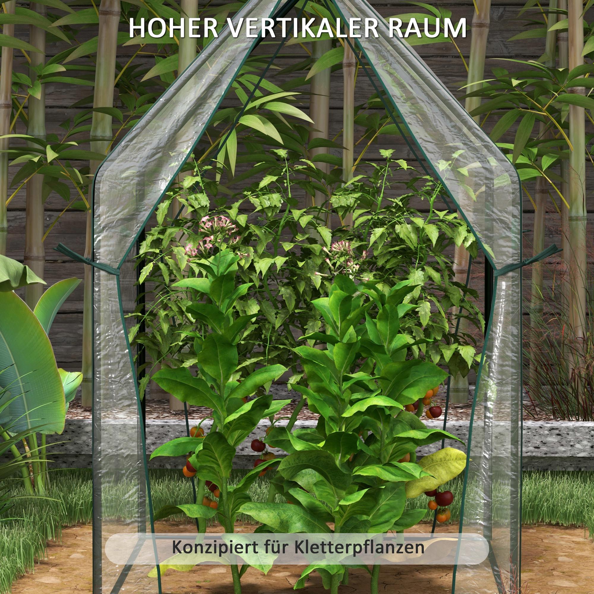 Foil Greenhouse, Double Doors Windproof 90x90x145cm, Transparent PE