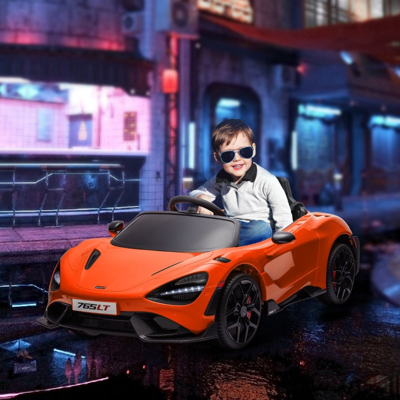 McLaren 765LT 12V Kids Electric Ride On Car, Orange