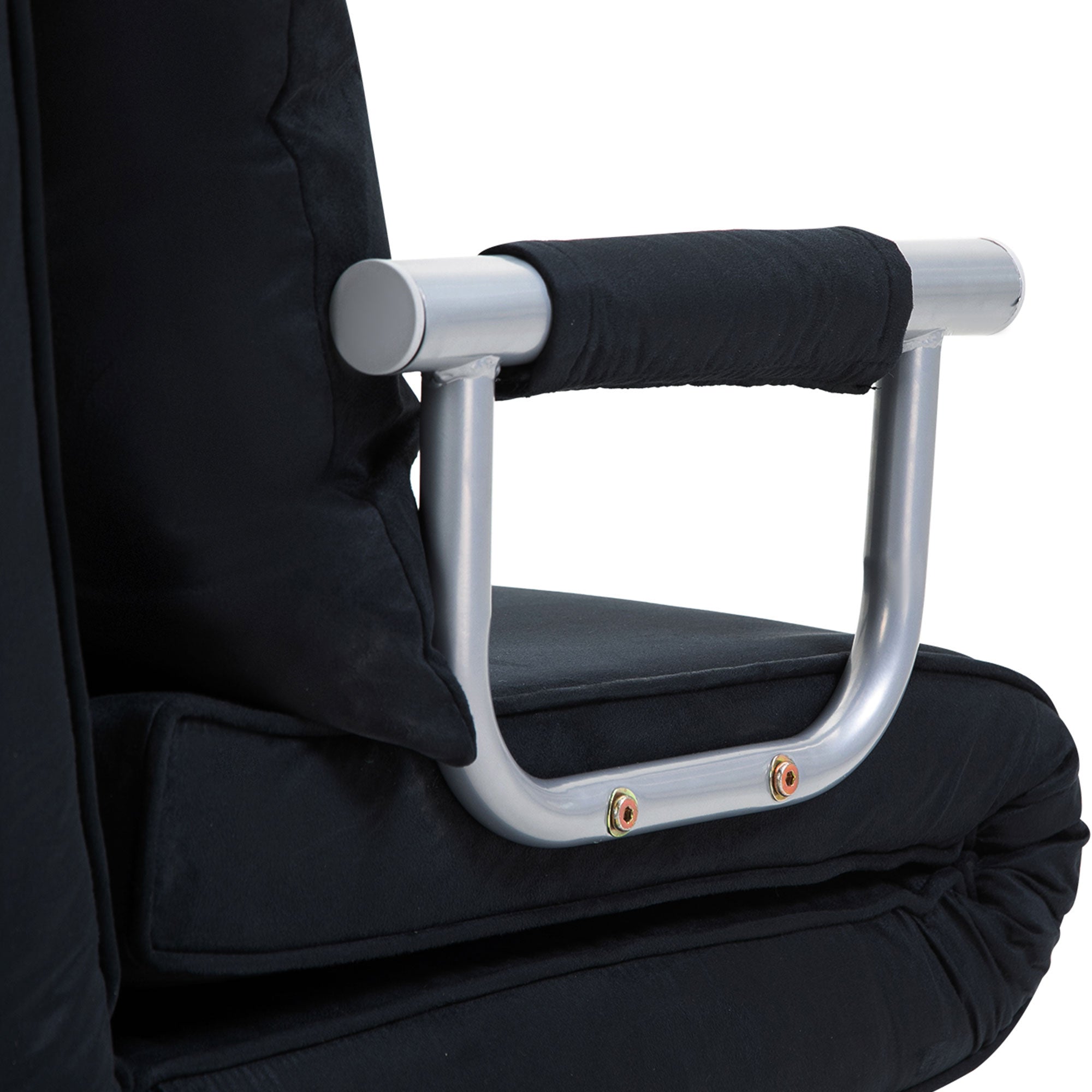 2-in-1 Sofa Bed Adjustable Backrest Removable Cover Polyester Black