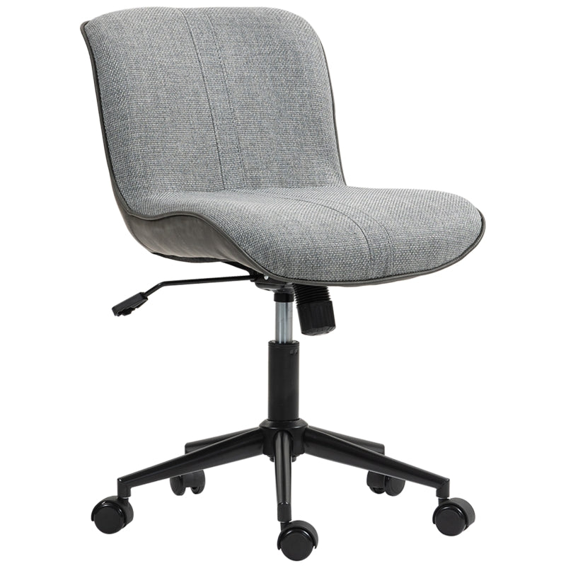office Chair, Adjustable Swivel with Tilt, Dark Grey Linen