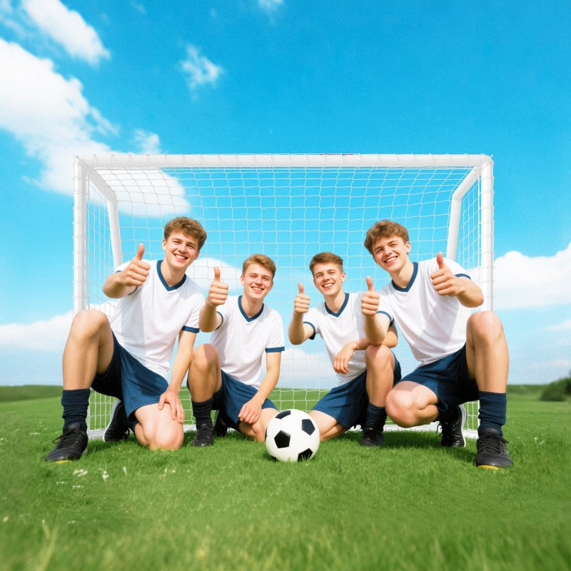 Football Goal with Sturdy Net and Plastic Frame, 180x92x124cm, White