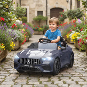 Children's Electric Car Mercedes Design 12V Motor with Remote Control and LED Lights, Grey