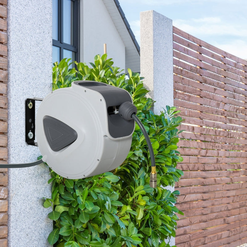 Retractable Air Hose Reel 15m Auto Rewind Wall Mount 3/8" Diameter Hose