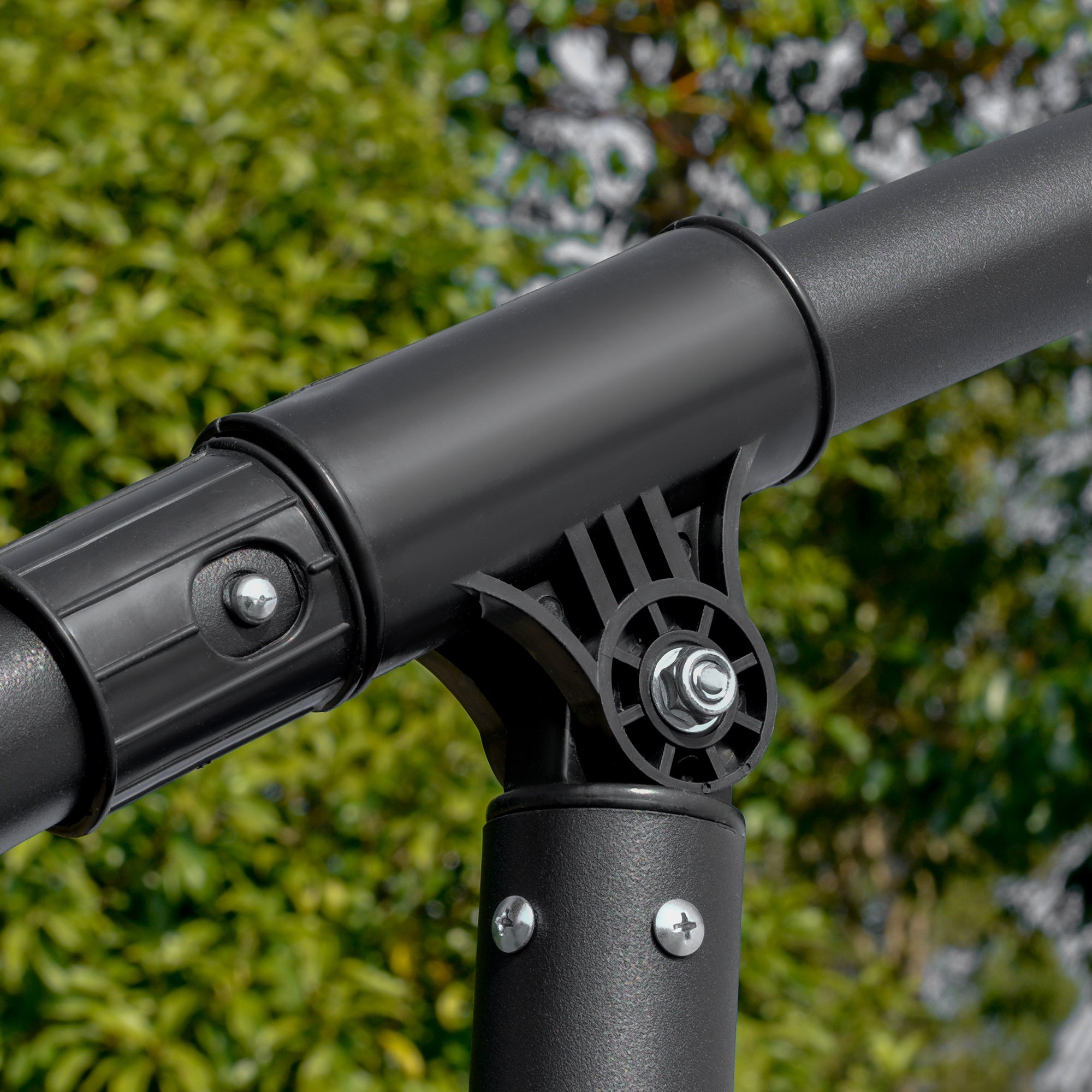 2.7m Banana Cantilever Parasol Umbrella with Crank Handle and Cross Base, Black